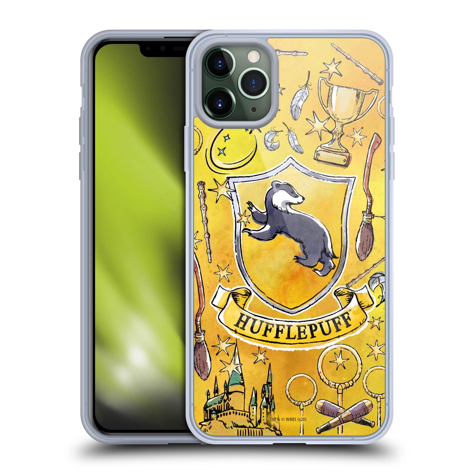 Head Case Designs Officially Licensed Harry Potter Hufflepuff iPhone 11 Pro Max Case - Deathly Hallows XIII Soft Gel Cover for Protection & Style | Perfect for Fans, Daily Use & Gift Giving