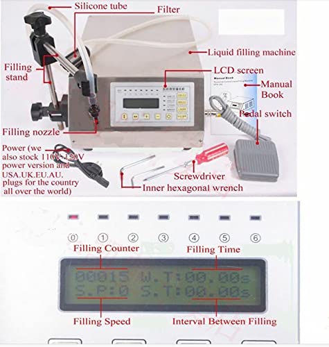 **GFK-160 Digital Control Liquid Filling Machine for Water, Juice & Beverages - Automatic Pump Drink Filling System for Home, Restaurant & Small Business Use**