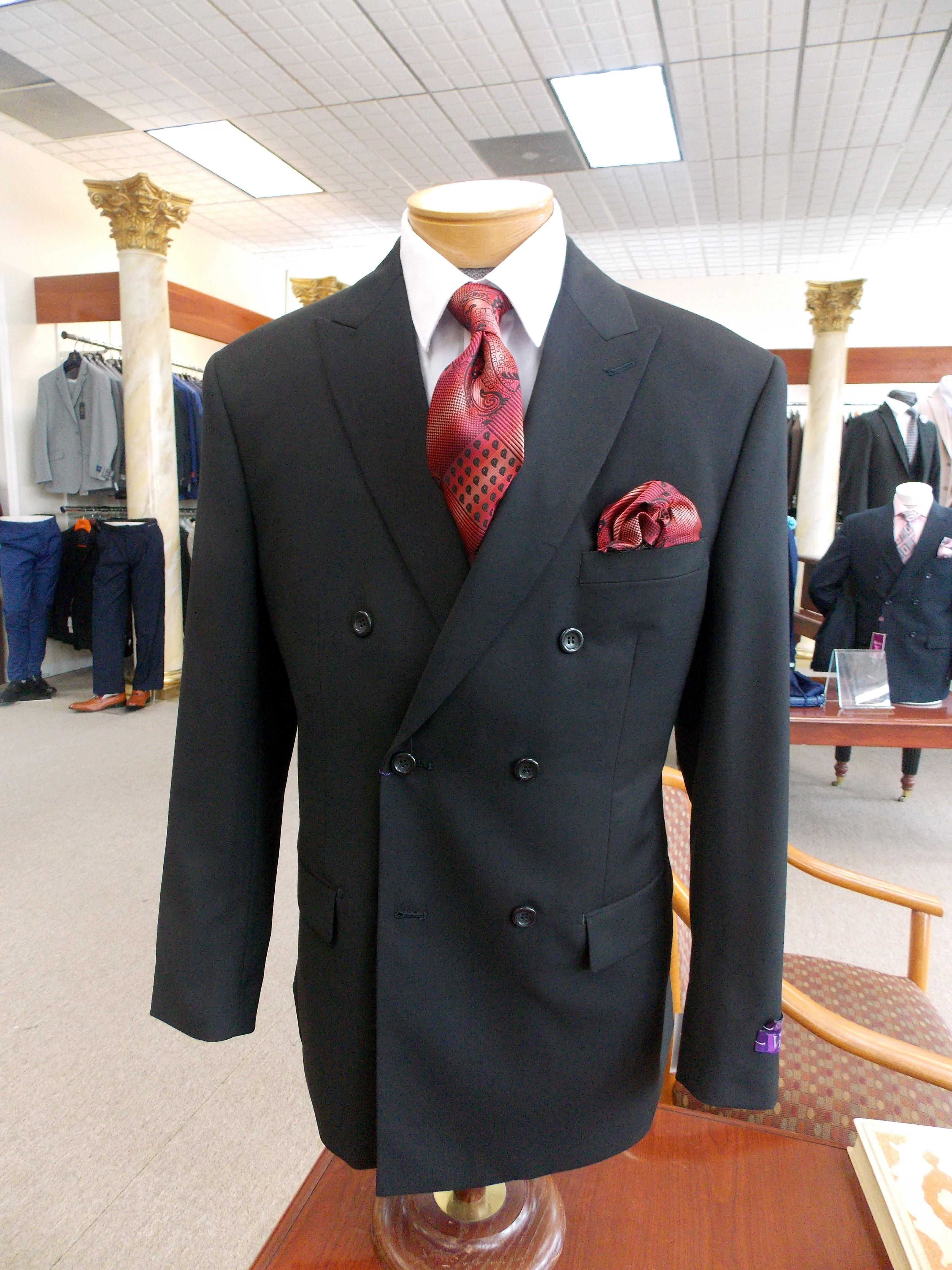 Black Double Breasted Regular Fit Suit for Men - Classic Business & Formal Wear - Perfect for Weddings, Office & Special Occasions