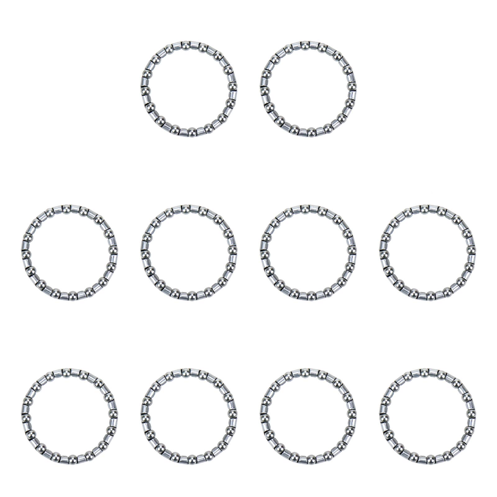 10 Pcs 37mm-16 Balls MTB Bike Headset Ball Bearing Retainer Cages - Compatible with 25.4mm Front Fork & 30mm Head Tube - Durable Crank Bearings Bead Holder for Mountain Biking and Cycling Maintenance