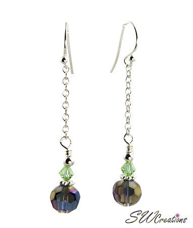 Elegant Purple Cantaloupe Crystal Drop Earrings for Women | Handmade Dangle Earrings for Party, Wedding & Evening Wear | Fashion Jewelry Gift