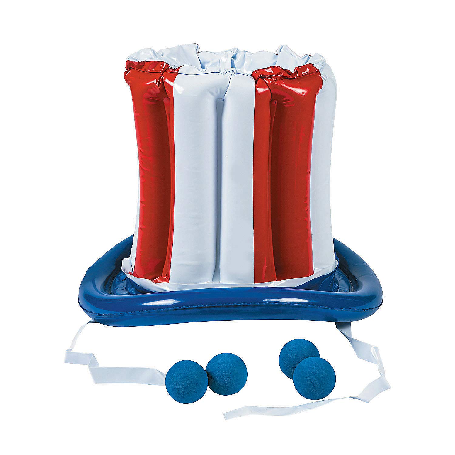Uncle Sam Inflatable Hat Toss Game Set - 5-Piece Outdoor Party Toy for Kids & Adults - Perfect for 4th of July, BBQs, and Backyard Fun