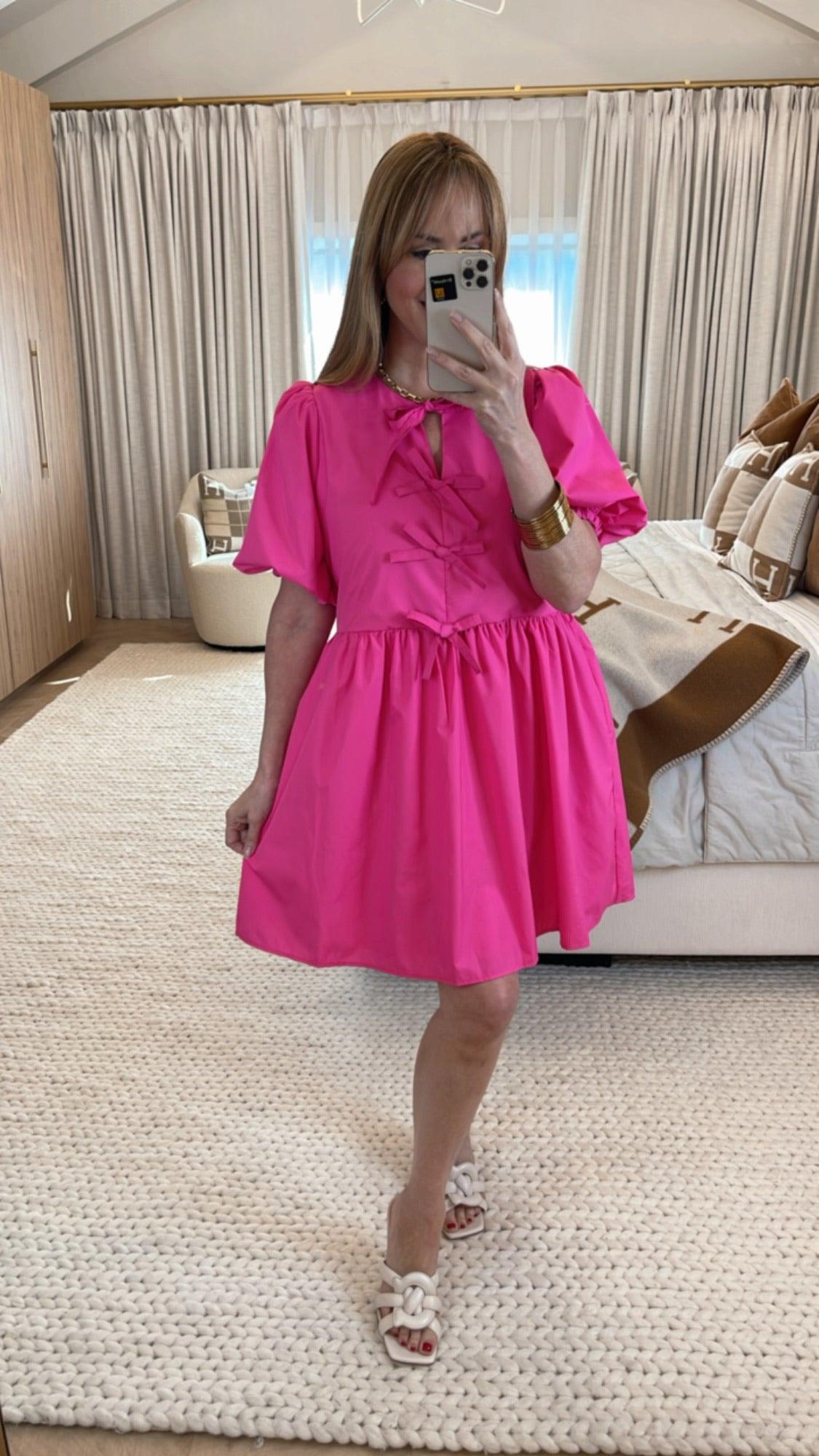 Elettra Hot Pink Mini Dress - Sexy Bodycon Party Dress for Women, Perfect for Night Out, Club, Date Night & Special Occasions