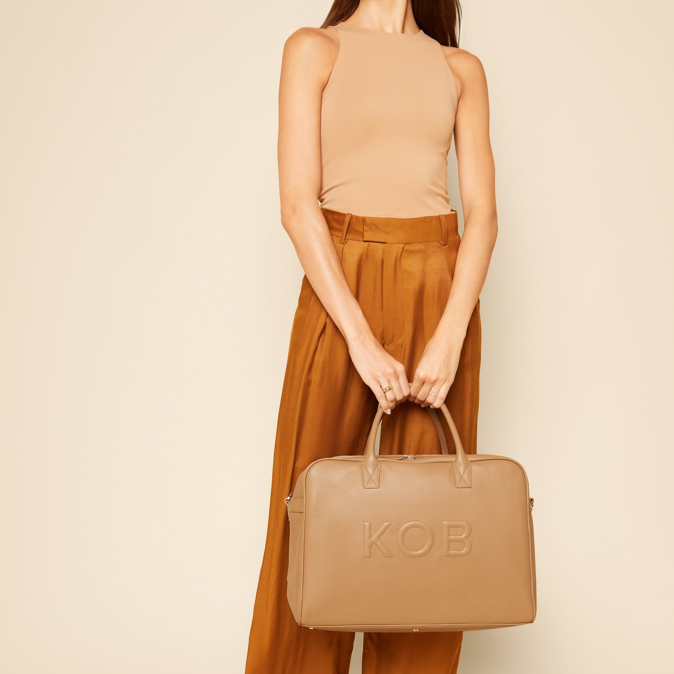 Harwood Weekender Duffle Bag in Camel Brown - Stylish Travel Duffel for Weekend Getaways, Gym & Overnight Trips