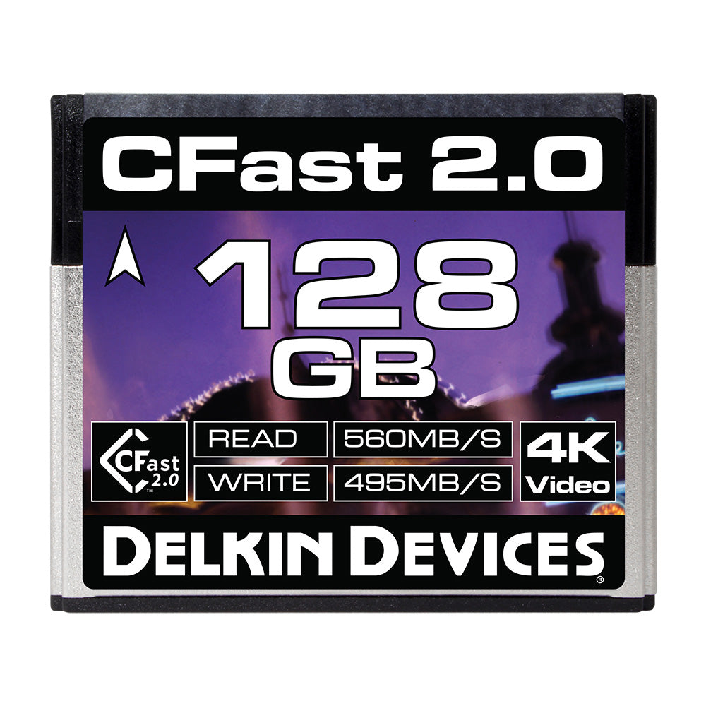 Delkin 128GB Cinema CFast 2.0 Memory Card - High-Speed Professional Video Storage for DSLR & Cinema Cameras - Perfect for 4K/8K Filmmaking & Photography