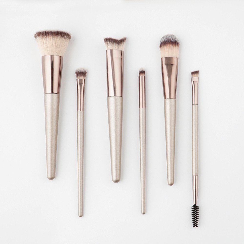 6-Piece Small Flat Makeup Brush Set - Eye Shadow, Foundation & Eyeliner Brushes for Professional Makeup Application | Perfect for Travel, Daily Use & Makeup Artists