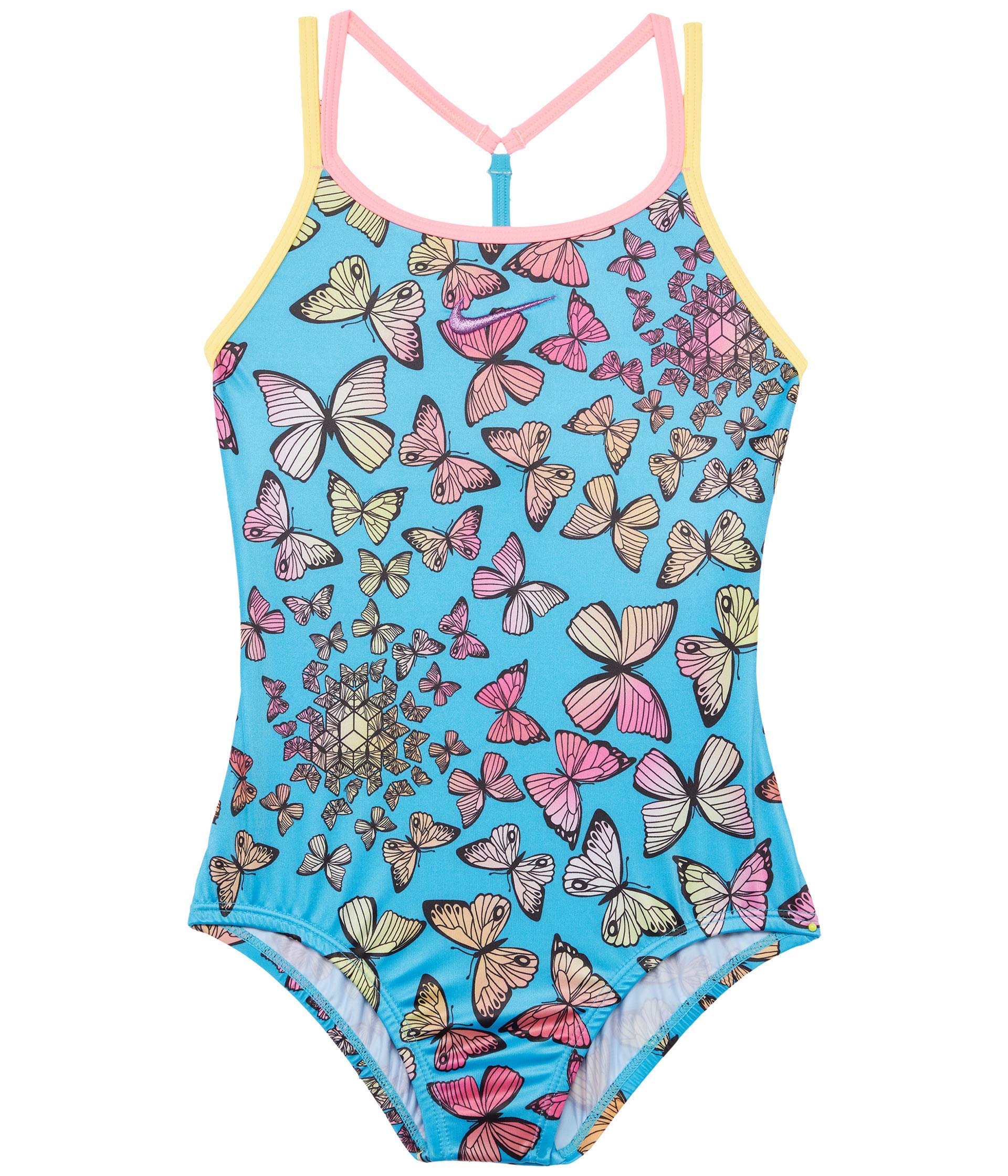 Nike Girl's Butterfly T Cross-Back One-Piece Swimsuit for Little Kids & Big Kids - Perfect for Swimming Lessons, Beach Vacations, and Pool Parties