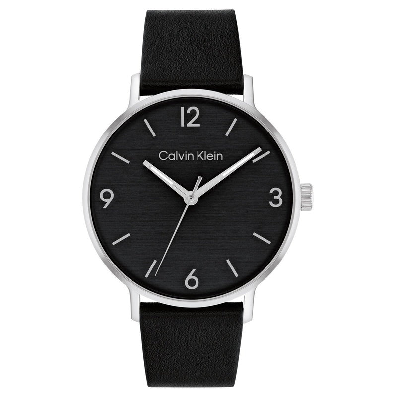 Calvin Klein Modern Black Leather Men's Watch 25200437 - Stylish & Durable Timepiece for Business, Casual & Formal Occasions