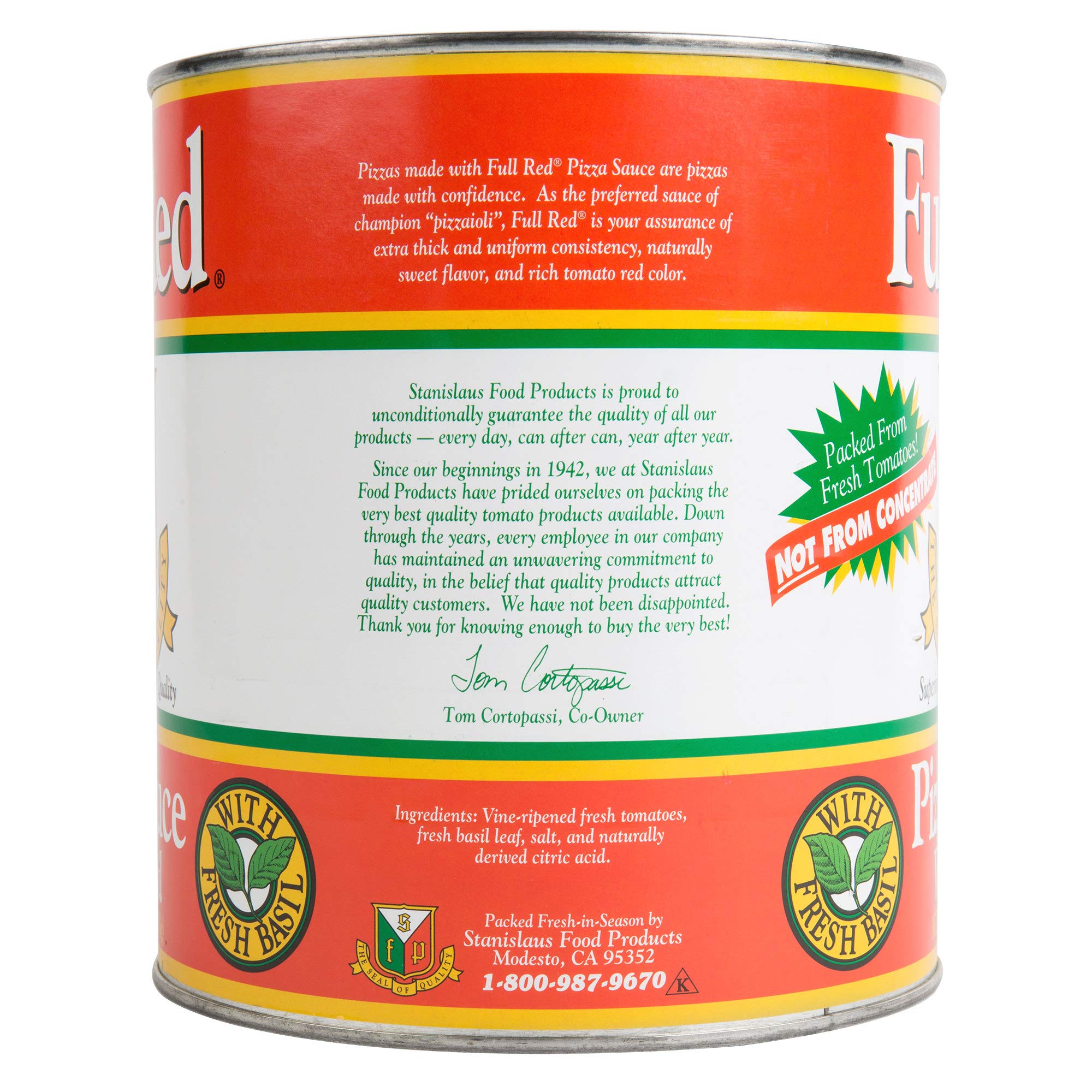 Premium Full Red Pizza Sauce with Fresh Basil - 6L (6.69 lbs) Bulk Pack - Case of 6 Cans - Perfect for Pizzerias, Italian Restaurants & Home Chefs