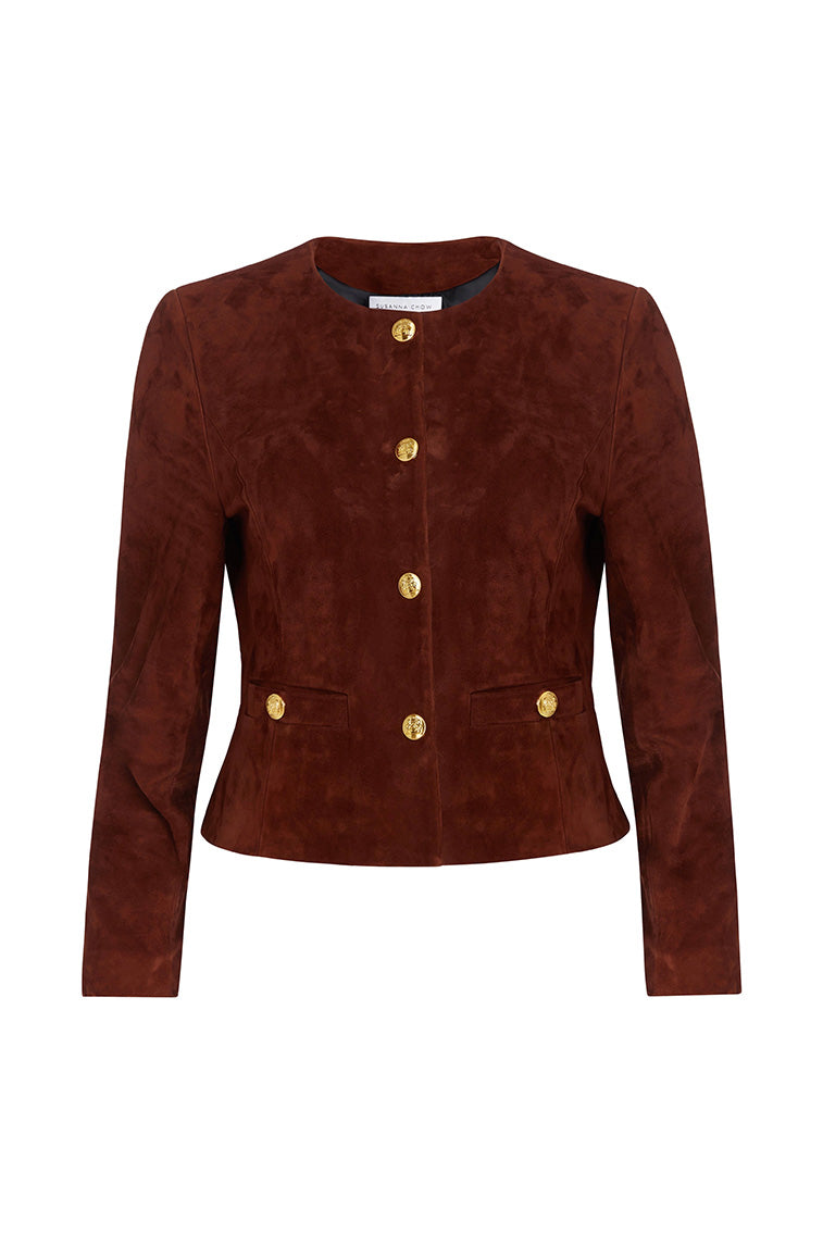 Susanna Chow New York Tessa Suede Jacket for Women - Stylish Faux Leather Outerwear for Fall & Winter Fashion | Perfect for Office, Dating & Night Out