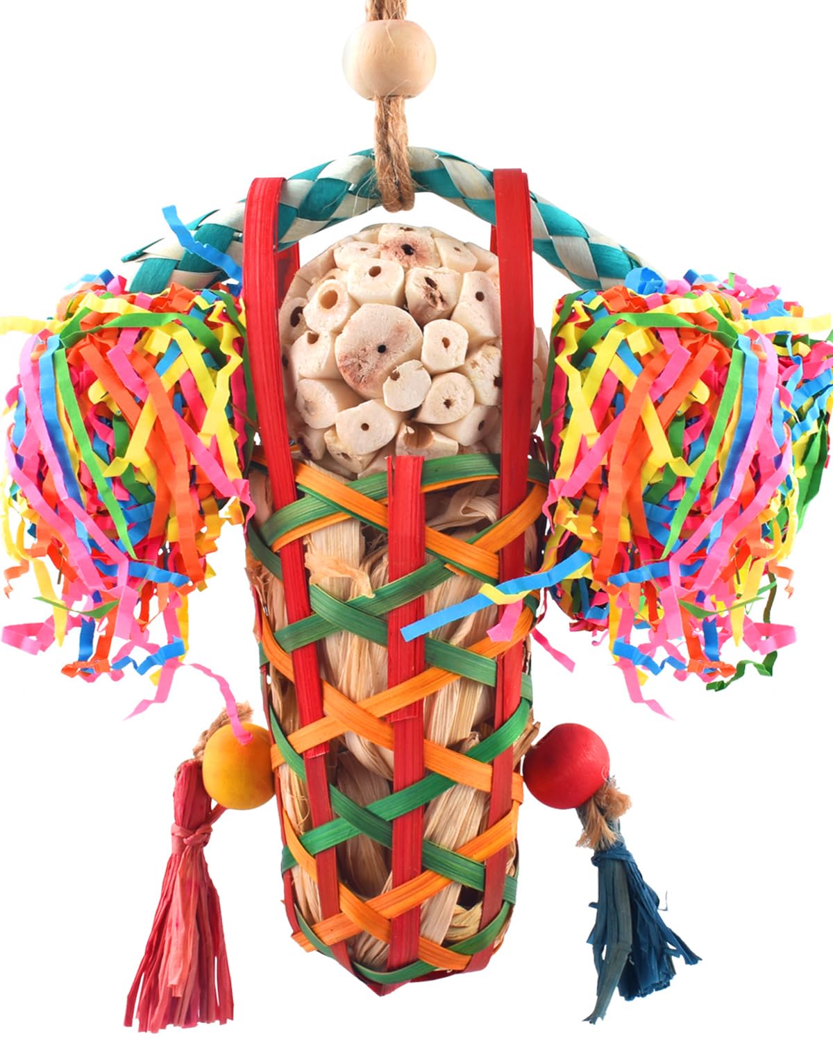 KATUMO Bird Shredding & Foraging Toys for Small to Medium Birds - Parakeet, Cockatiel, Conure, Lovebird - Natural Sola Wood Chew Toys for Mental Stimulation & Play - Perfect for Cage Enrichment & Bird Entertainment