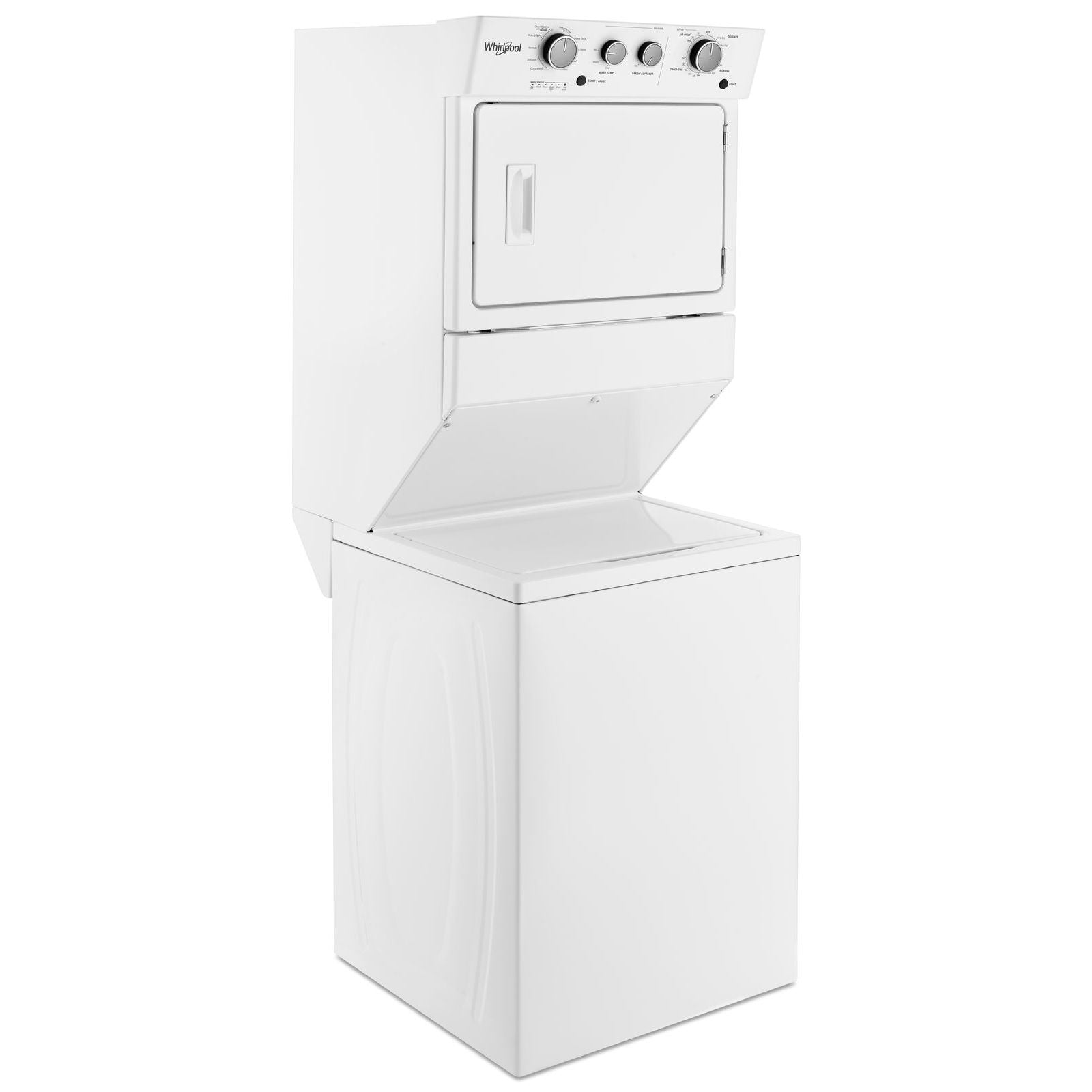Whirlpool YWET4027HW White Electric Laundry Center - Stackable Washer and Dryer Combo for Small Spaces, Apartments & Energy-Efficient Home Laundry Solutions