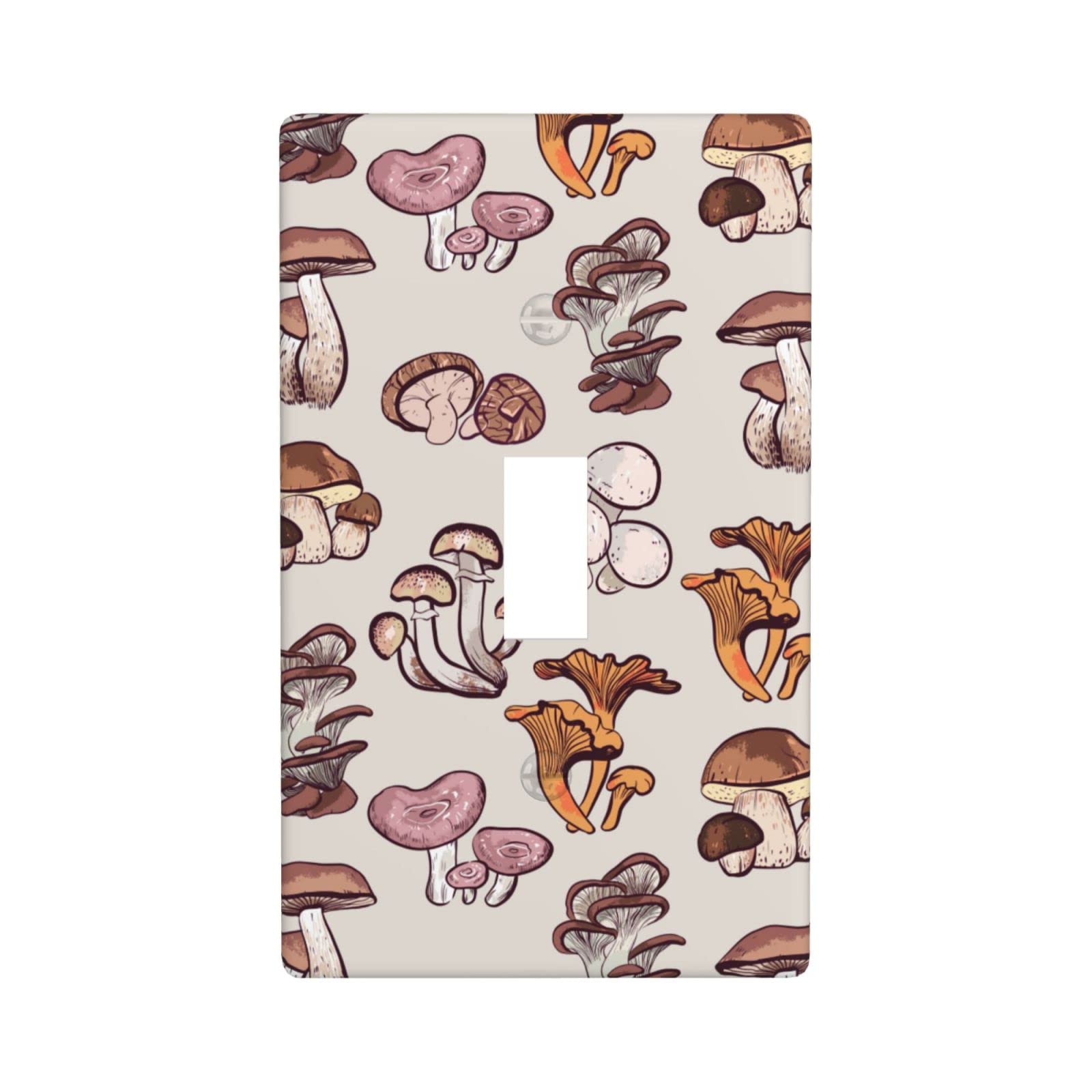 Mushroom-Themed Light Switch Plate Cover - Decorative Wall Plate for Bedroom, Kitchen & Home Decor - Perfect for Farmhouse, Boho & Nature-Inspired Interiors