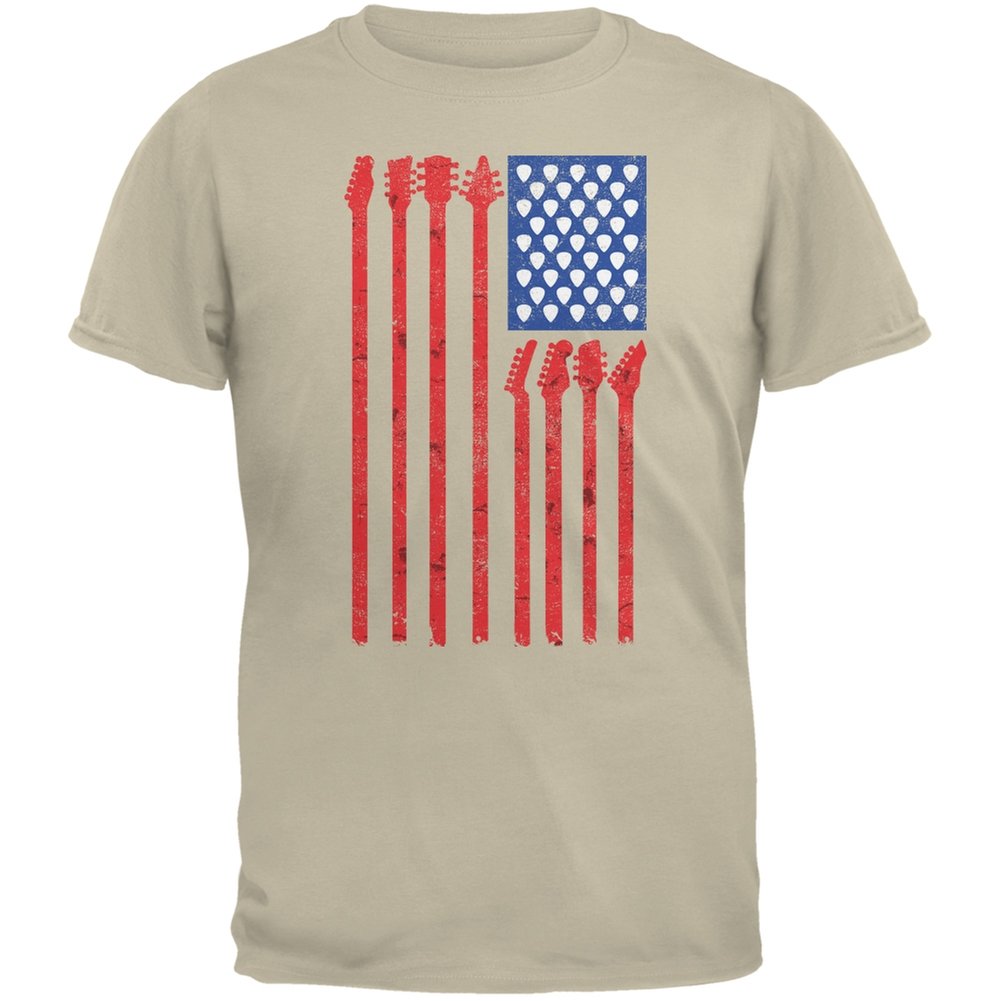 Old Glory 4th of July Patriotic Stars & Stripes Guitar American Flag T-Shirt for Men & Women - Perfect for Independence Day Celebrations, Concerts & Patriotic Events