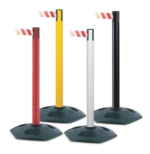 Retractable Barrier Post - Adjustable Safety Bollard for Crowd Control, Parking, and Event Security | Durable Outdoor Use for Driveways, Sidewalks, and Construction Sites