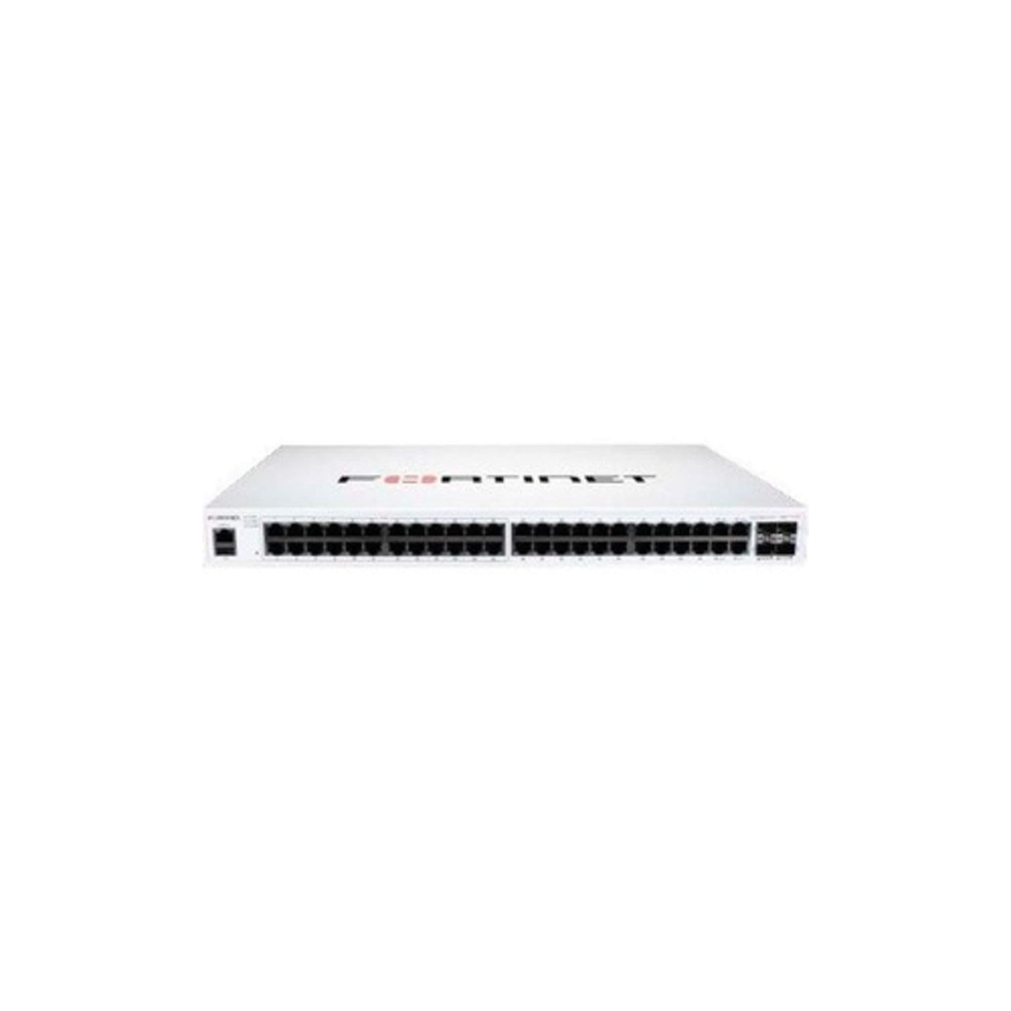 Fortinet FortiSwitch 100 FS-148F-POE 48-Port Managed Ethernet Switch with 370W PoE Budget - Layer 2 Support, Modular Design - Ideal for Business Networks, Data Centers & High-Performance Office Environments