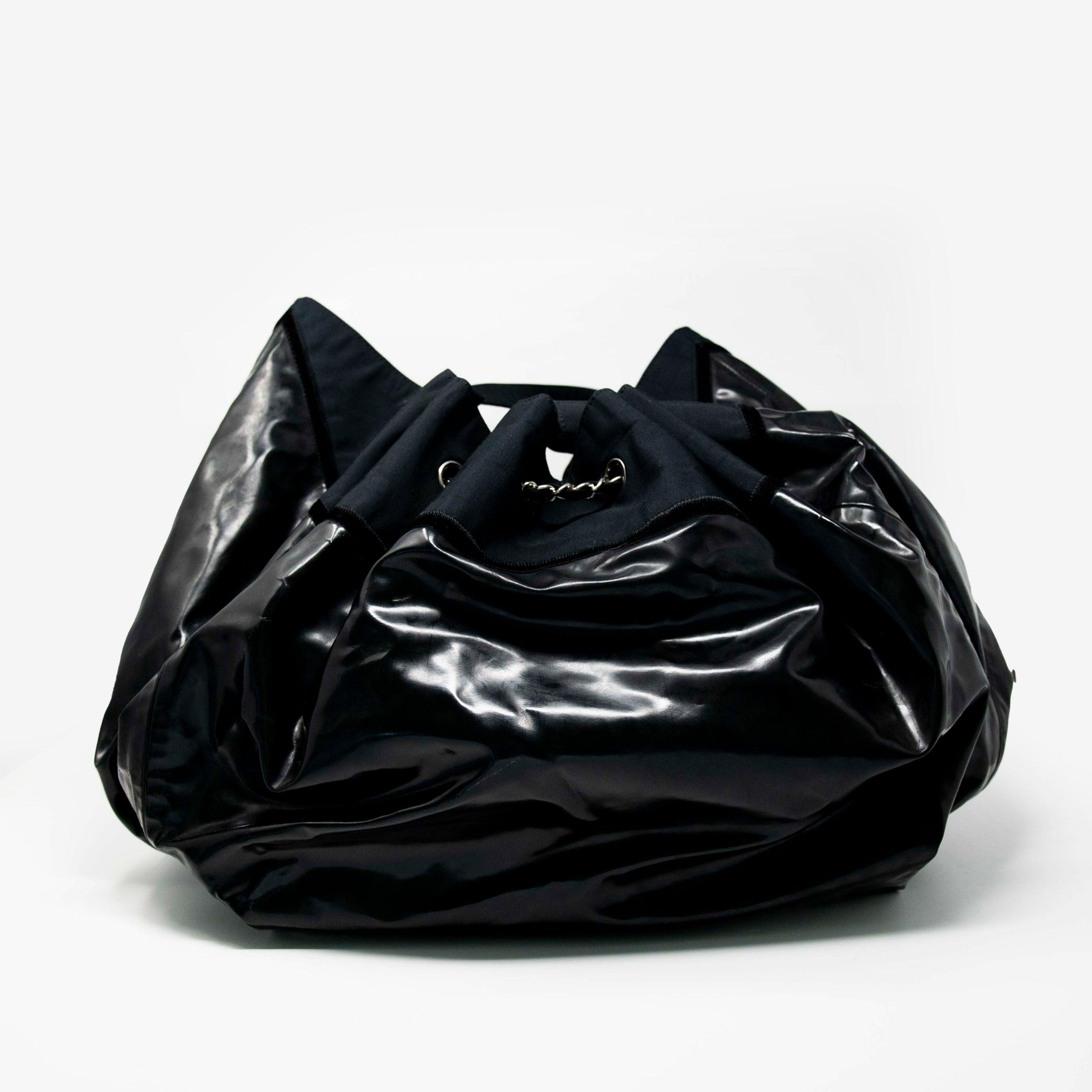 Chanel Black Vinyl XL Cabas Hobo Bag - Luxury Designer Shoulder Tote for Women | Perfect for Work, Travel & Everyday Use