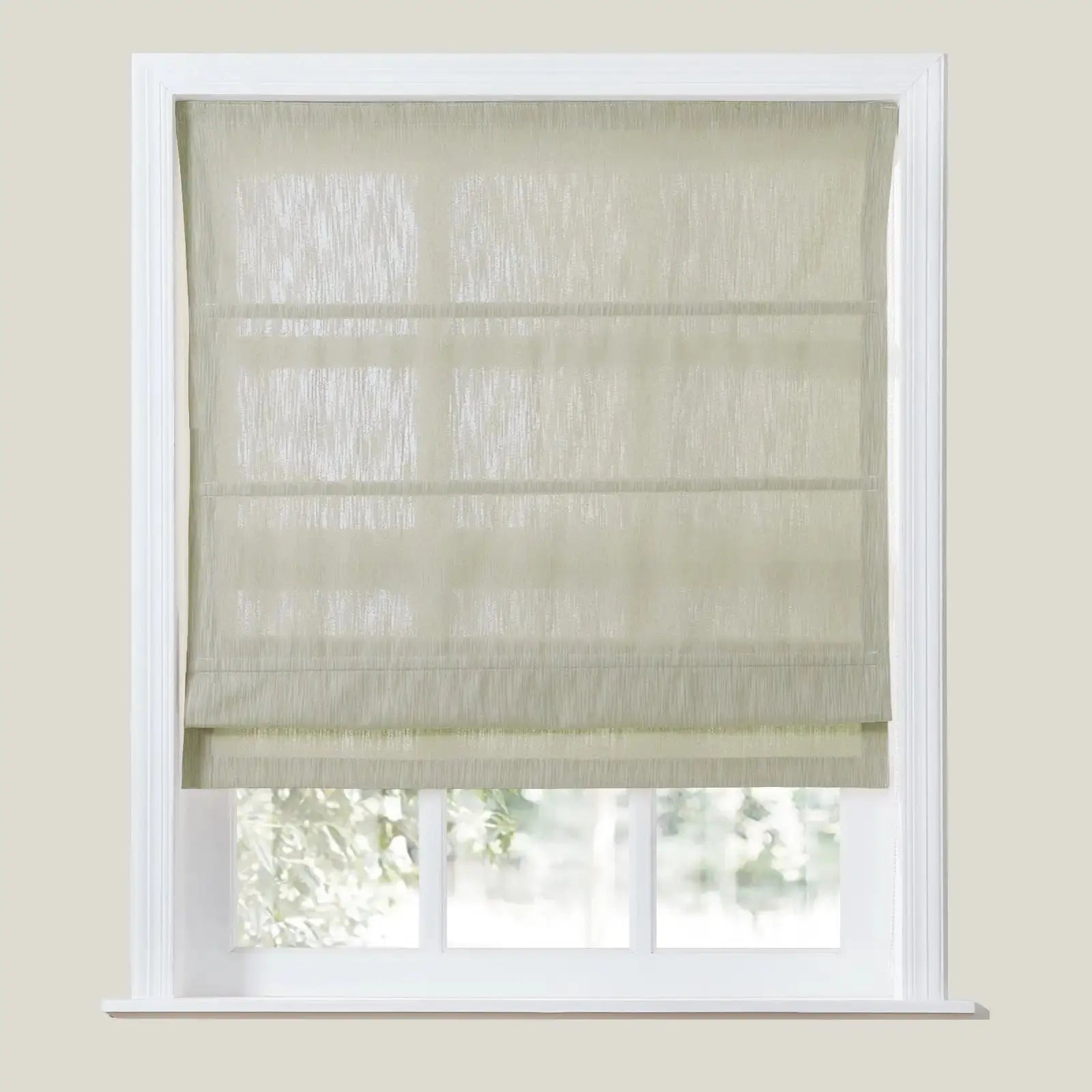 Cloe Cotton Blend Roman Shade with Cord Lift - Blackout Window Treatment for Bedroom & Living Room