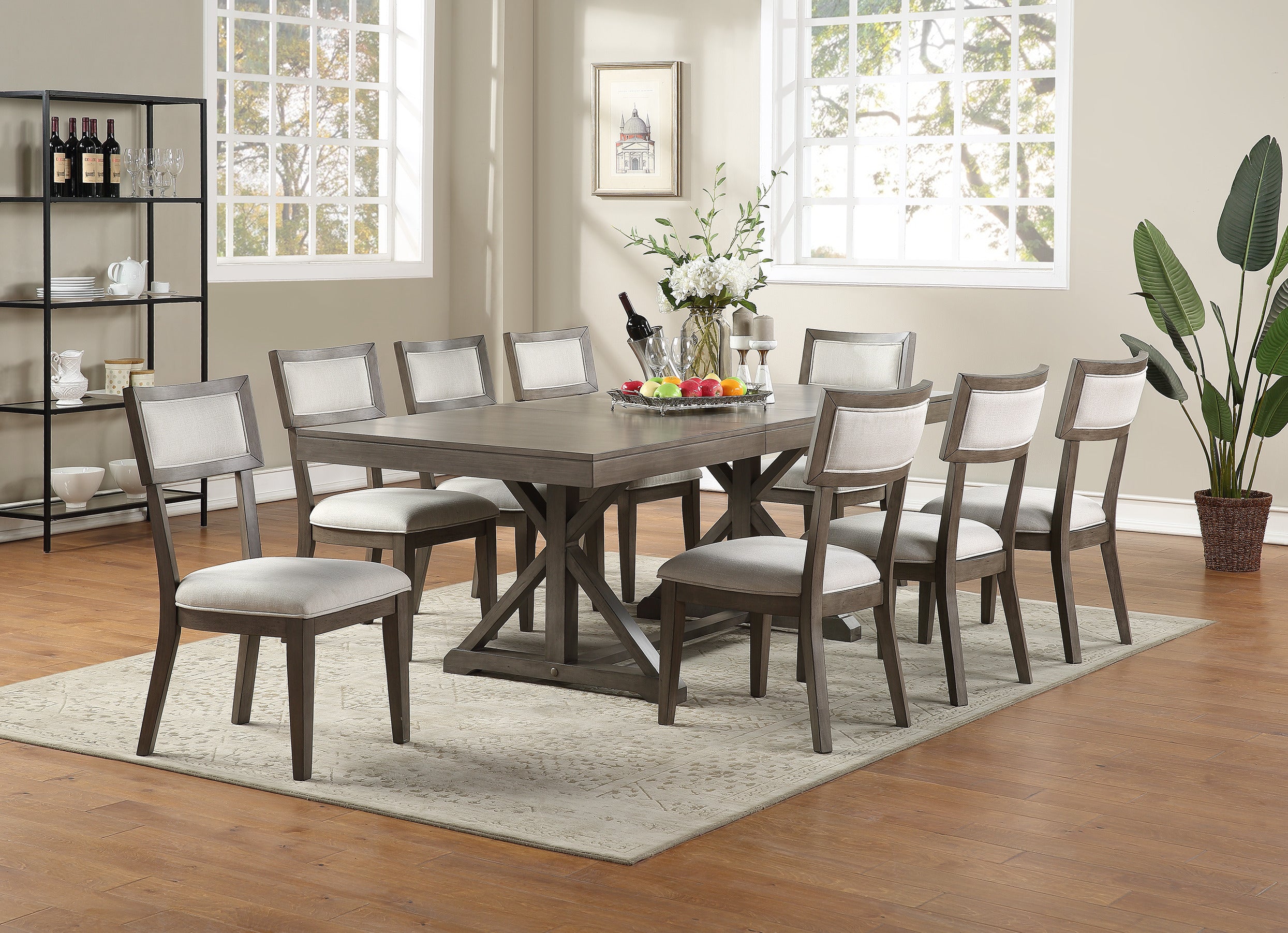 Modern Solid Wood & Veneer Dining Chairs Set of 2 - Cream Upholstered Seat & Back - Perfect for Kitchen, Dining Room, and Breakfast Nook