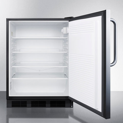 Accucold 24-Inch Wide Built-In All Refrigerator - ADA Compliant, Auto Defrost, Stainless Steel Exterior (Model FF7LBLKCSSADA) - Perfect for Modern Kitchens, Restaurants & ADA-Compliant Spaces