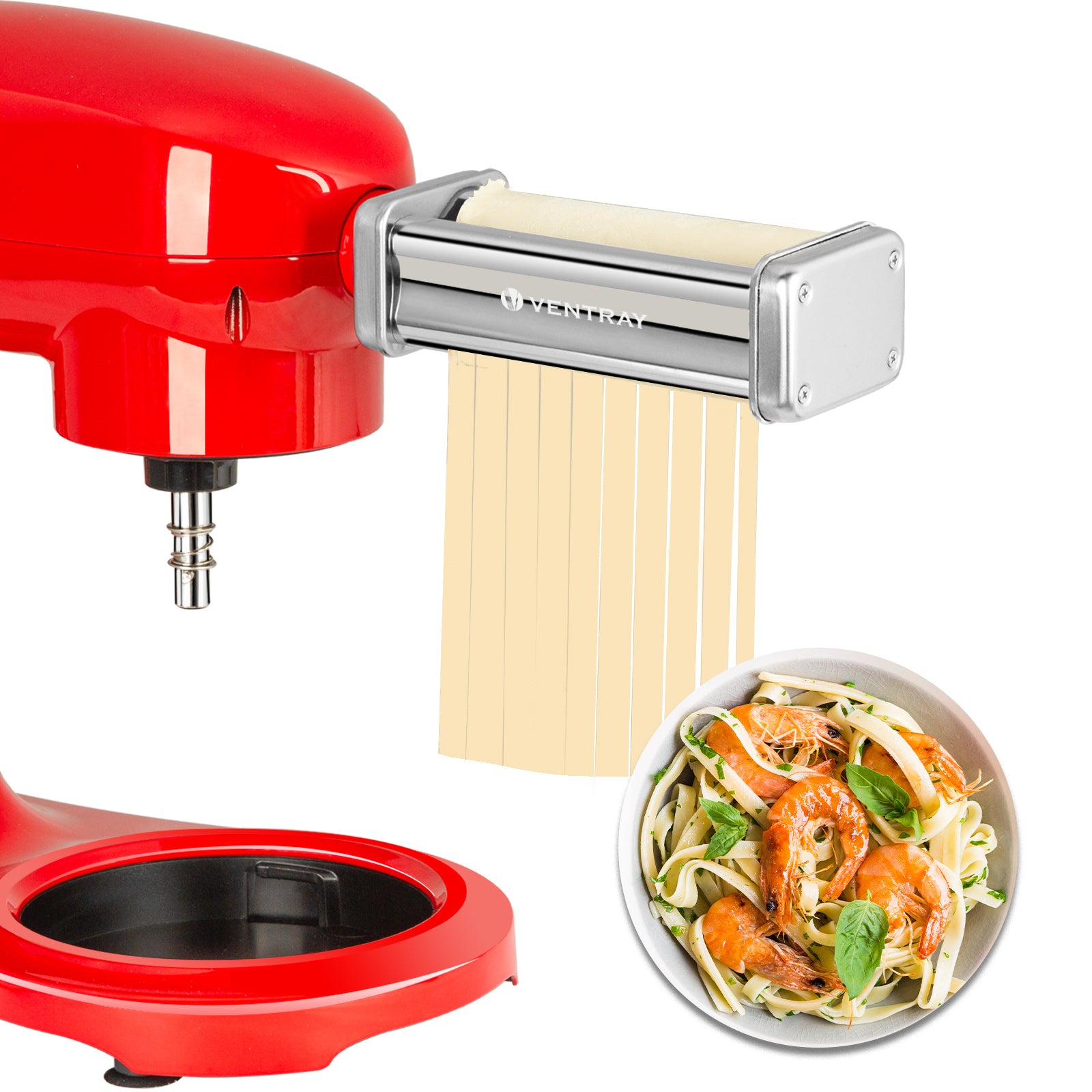 3 Piece Pasta Roller & Cutter Attachments Set for KitchenAid Mixer - Dough Sheeter, Fettuccine & Spaghetti Maker - Perfect for Homemade Pasta, Italian Cooking & Baking