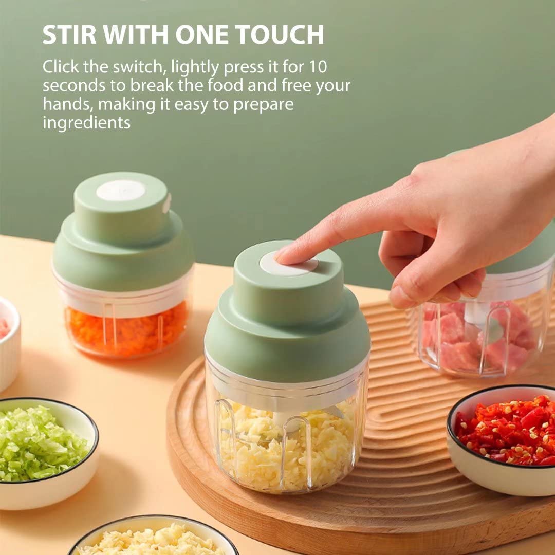 250ml Wireless Electric Garlic Chopper & Food Processor - USB Rechargeable Automatic Egg Whisk, Cream Mixer & Vegetable Crusher for Kitchen - Perfect for Chopping Garlic, Mixing Eggs, and Preparing Baby Food
