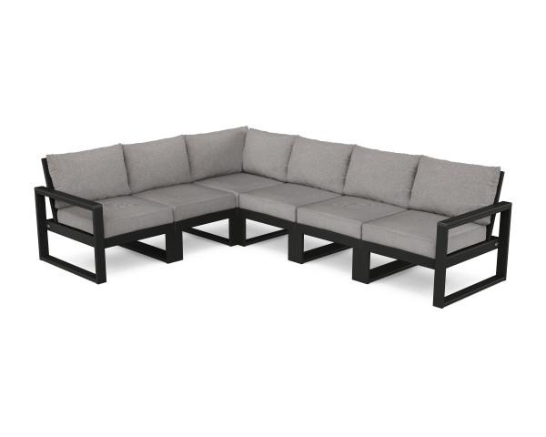 Polywood EDGE 6-Piece Modular Deep Seating Set - Outdoor Patio Furniture for Garden, Deck, Poolside - Durable & Weather-Resistant