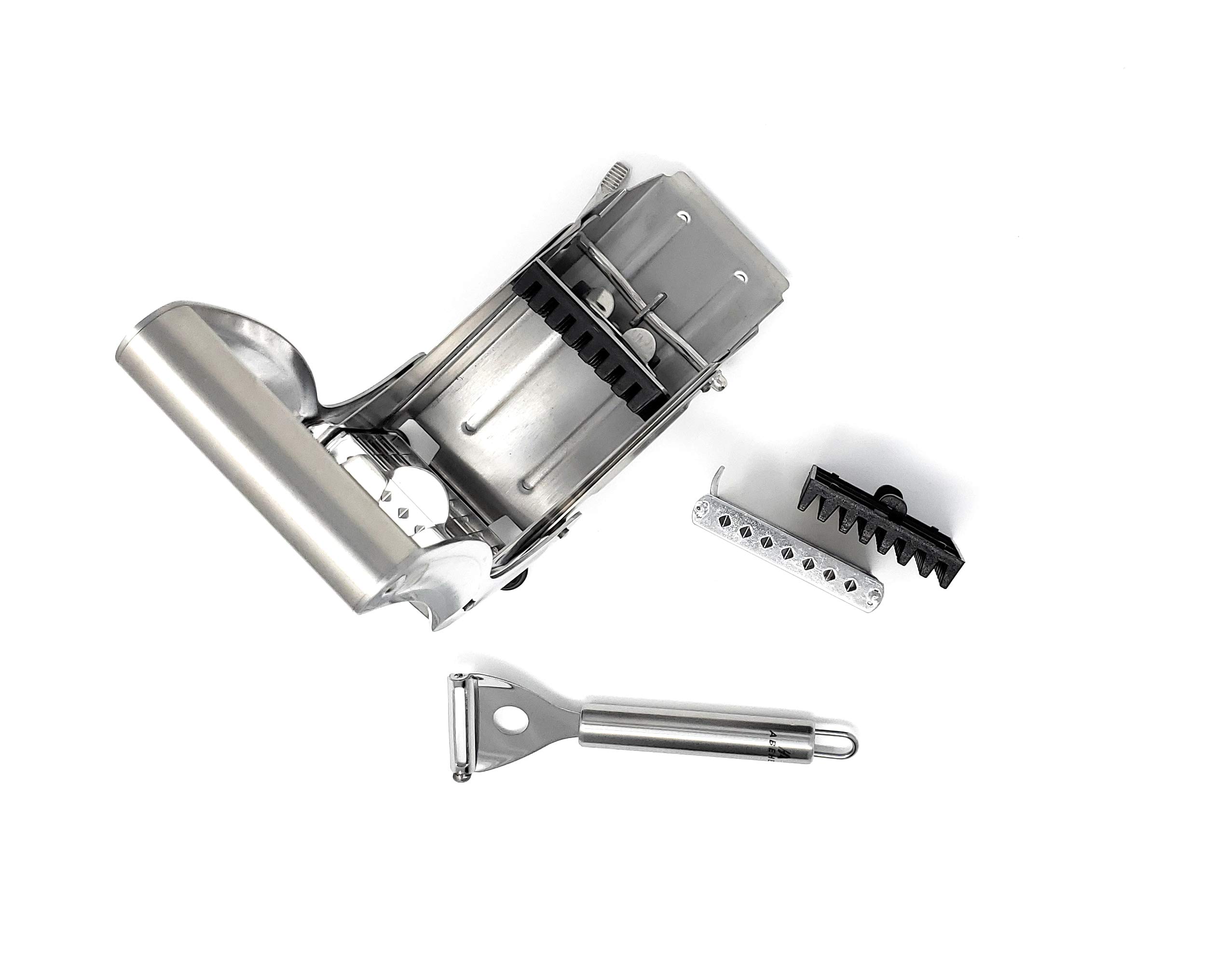 Commercial Grade Stainless Steel French Fry Cutter with 2 Blade Sizes - Heavy Duty Potato Slicer, Dicer & Chopper for Perfect Fries - Non-Slip Suction Base for Kitchen & Restaurant Use