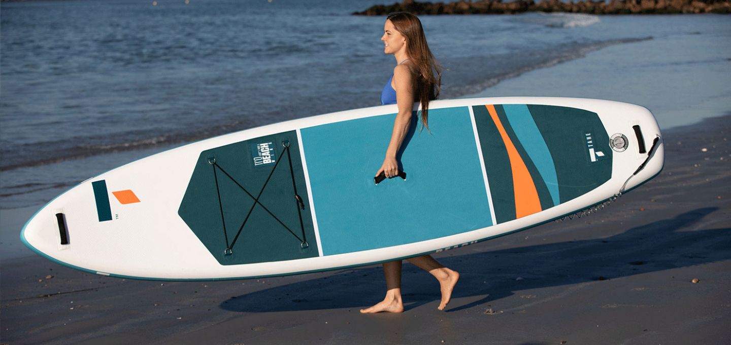 11'0 Inflatable Stand Up Paddle Board (SUP) with Paddle, Pump & Carry Bag - Lightweight & Stable for All Skill Levels - Perfect for Beach, Lake & Ocean Paddling