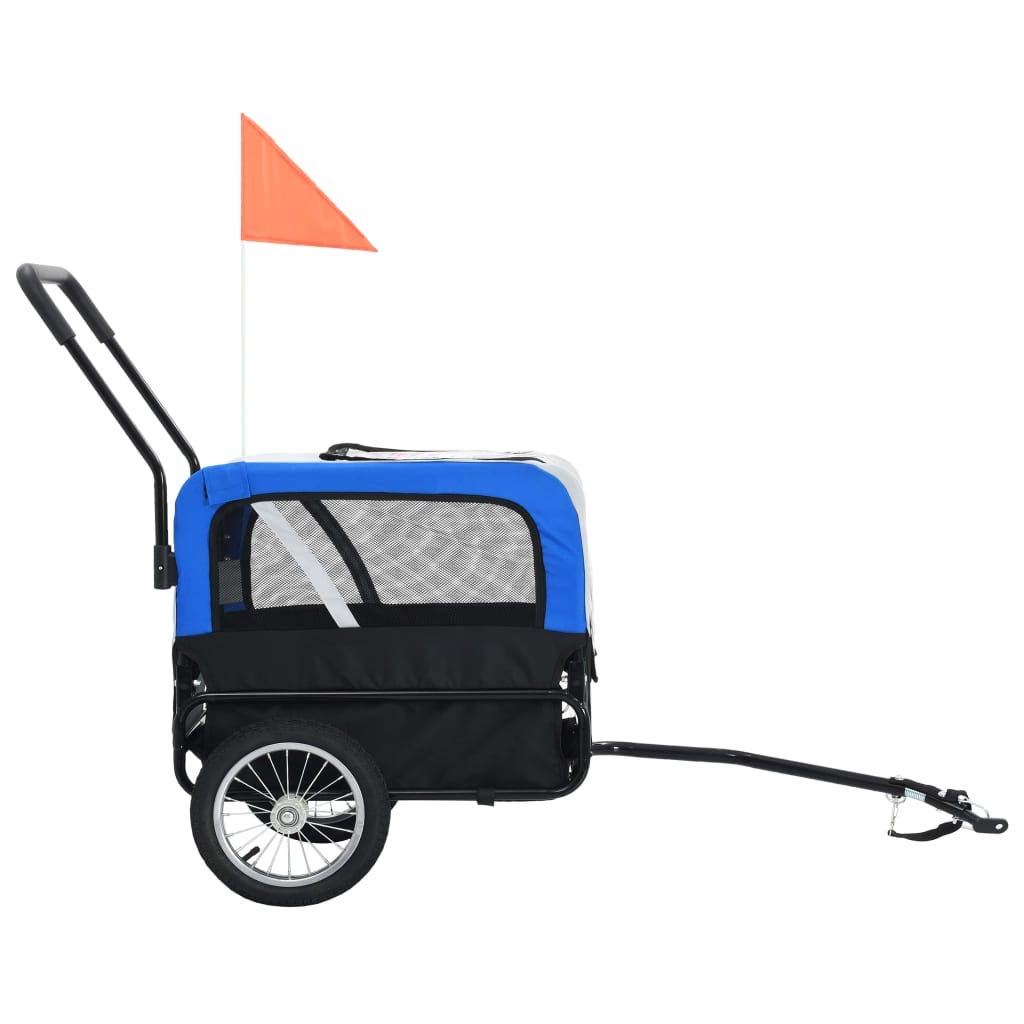 2-in-1 Dog Bicycle Trailer & Jogging Stroller for Small to Medium Pets - 360° Swivel Wheels & Rain Cover Included - Perfect for Cycling, Running, and Outdoor Adventures with Your Dog or Cat