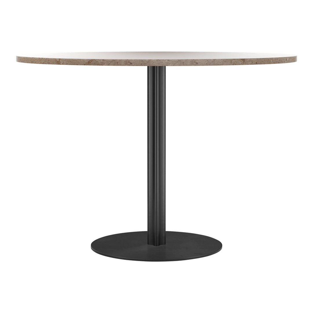 Harbour Column Round Dining Table - Modern Wooden Kitchen Table for 4-6 People - Perfect for Small Spaces, Breakfast Nook & Cozy Family Dinners