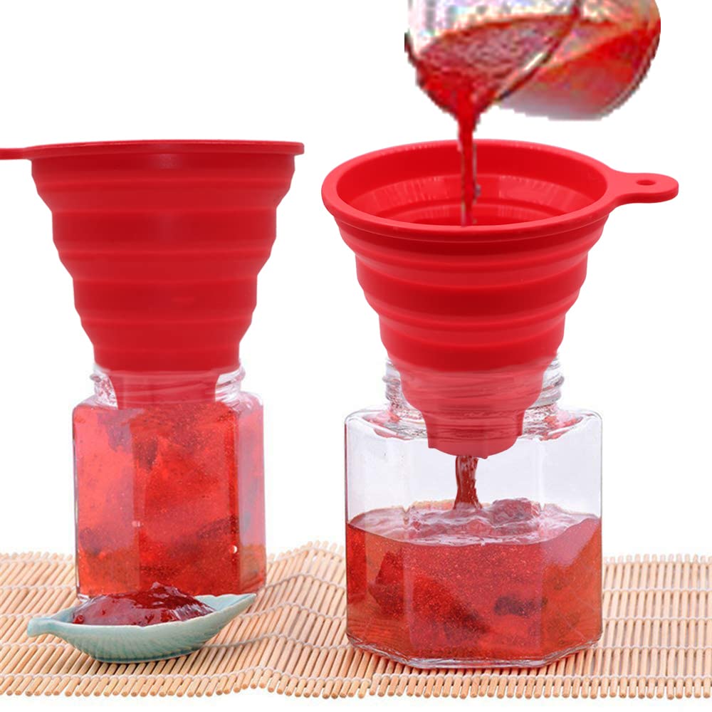Premium Collapsible Silicone Funnel for Canning - Food Grade Foldable Wide Mouth Funnel for Jars, Bottles & Containers - Ideal for Transferring Liquids, Oils, Jams, Seasonings & Dry Ingredients - Perfect for Home Canning, Kitchen Use & Food Storage