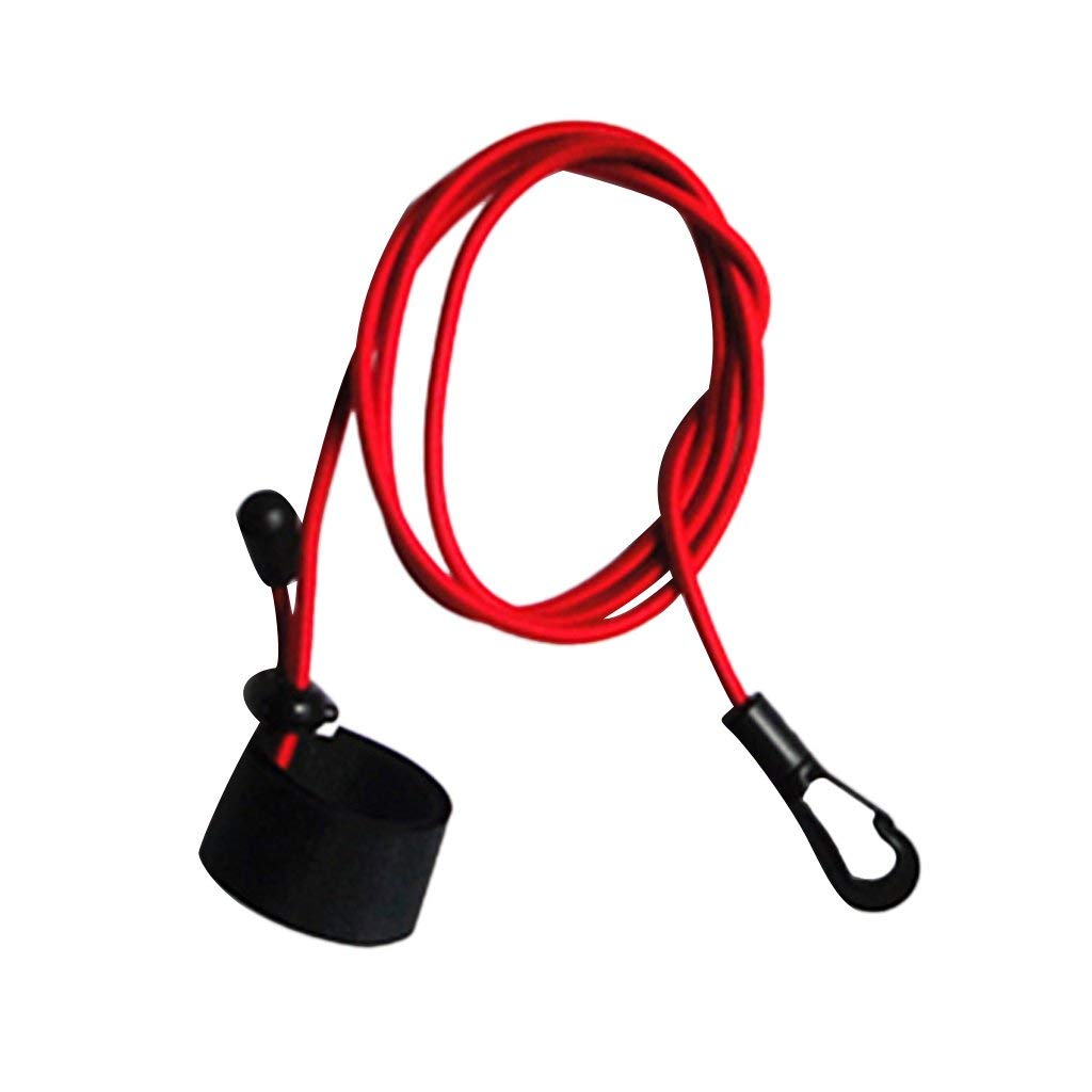 43'' 110cm 4mm Heavy Duty Bungee Cord with Snap Hook - Adjustable Hook & Loop End for Fishing Rod Leash, Kayak Paddle Tether, Canoe Gear Security (Red) - Perfect for Outdoor Water Sports and Boat Accessories Organization