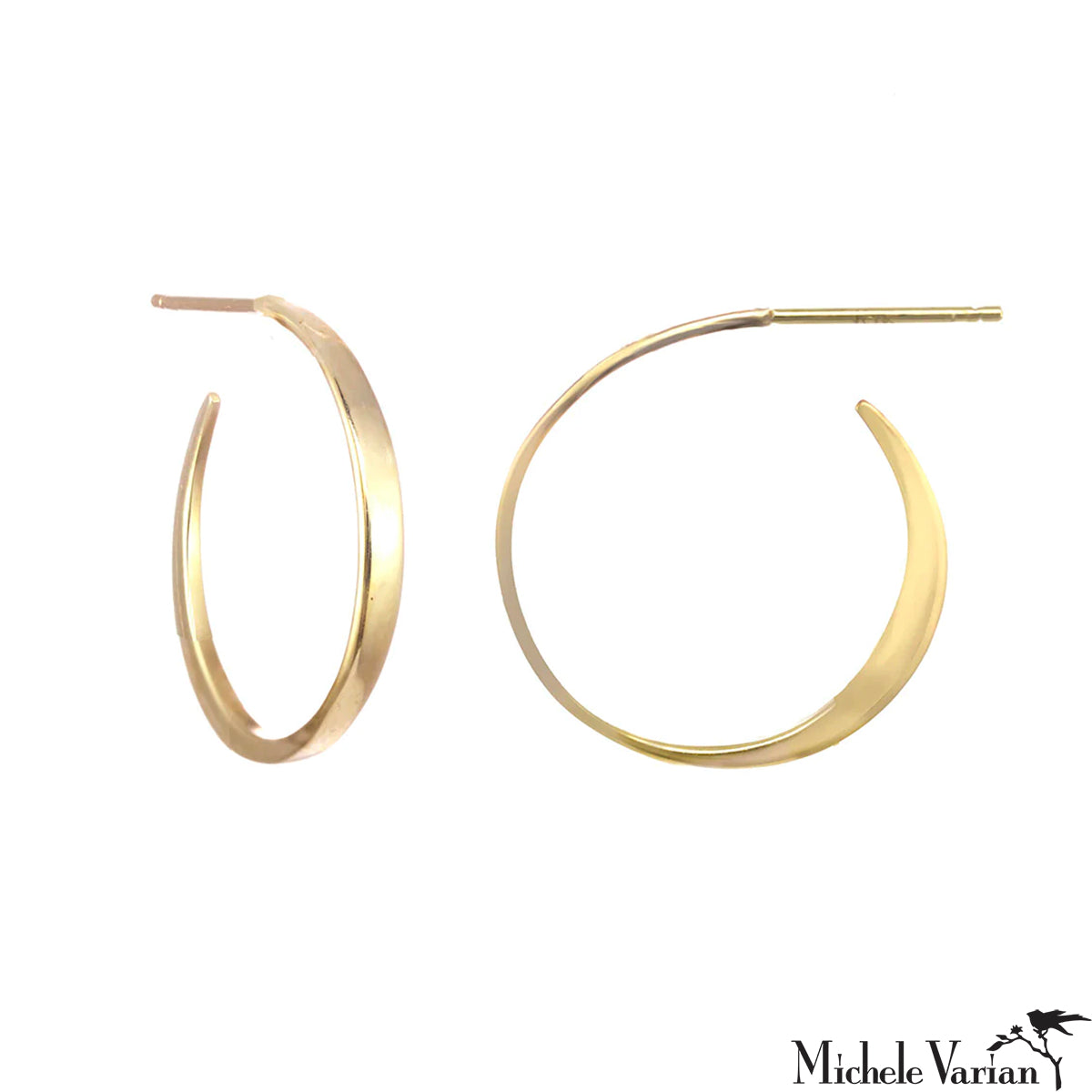 Always Here 14K Gold Hoop Earrings for Women - Medium Size 30mm, Classic Dainty Everyday Hoops for Work, Party & Gift