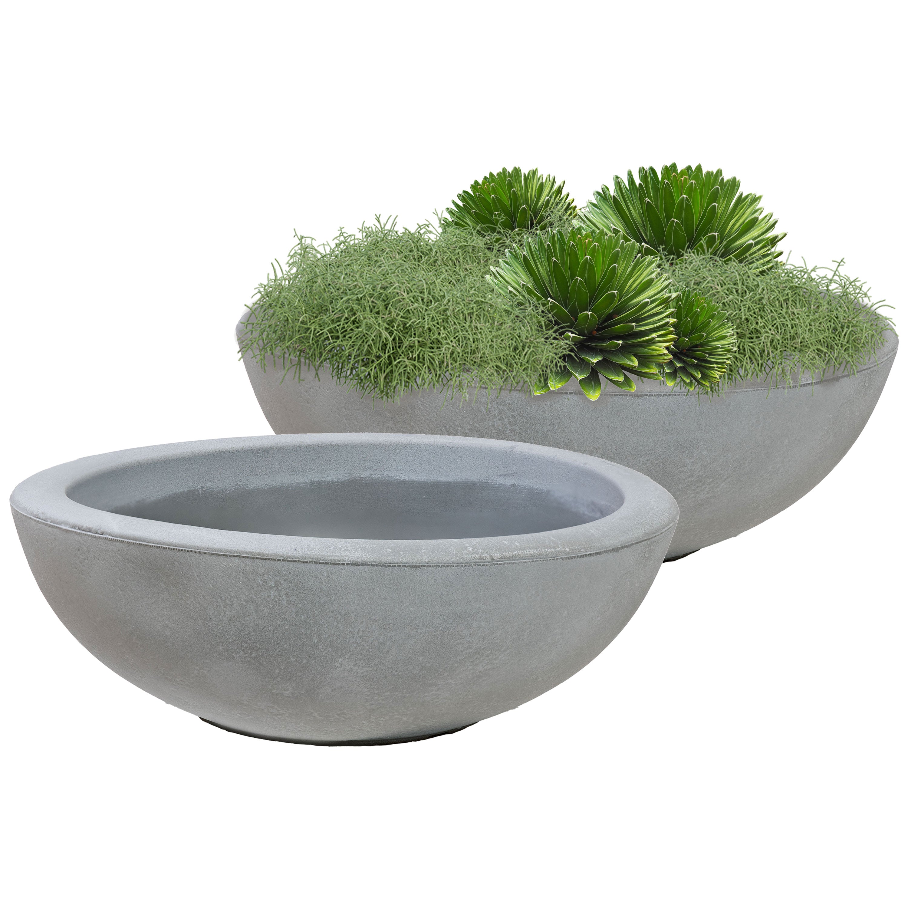 20.75 Inch Sunnydaze Percival Polyresin Outdoor Planter Bowl - Durable Garden Decor for Patio, Porch & Backyard Landscaping