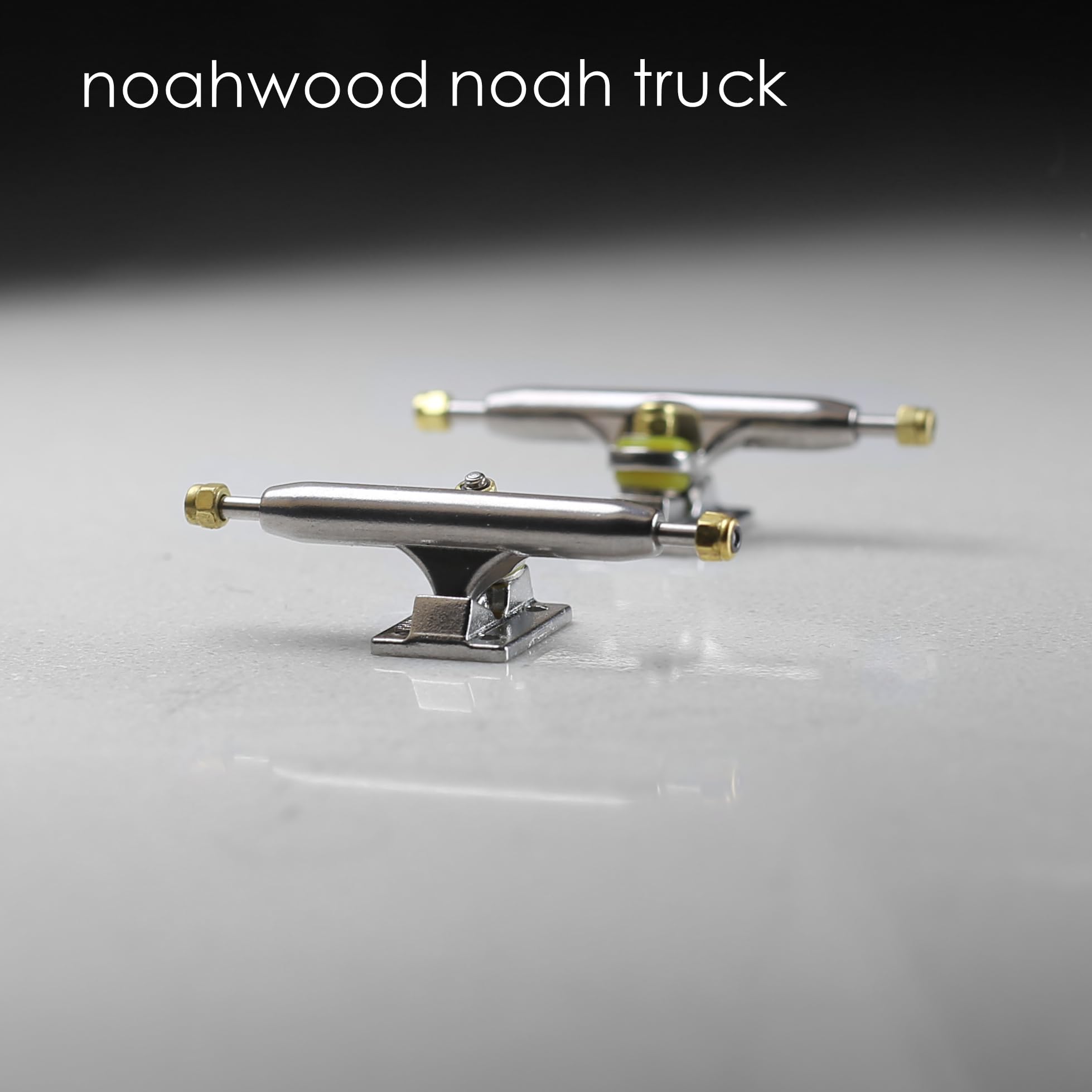 DIY Pro Fingerboard Truck 34mm Silver Noah 2.0 with Golden Lock Nut - Perfect for Finger Skateboarding Tricks and Mini Ramp Stunts