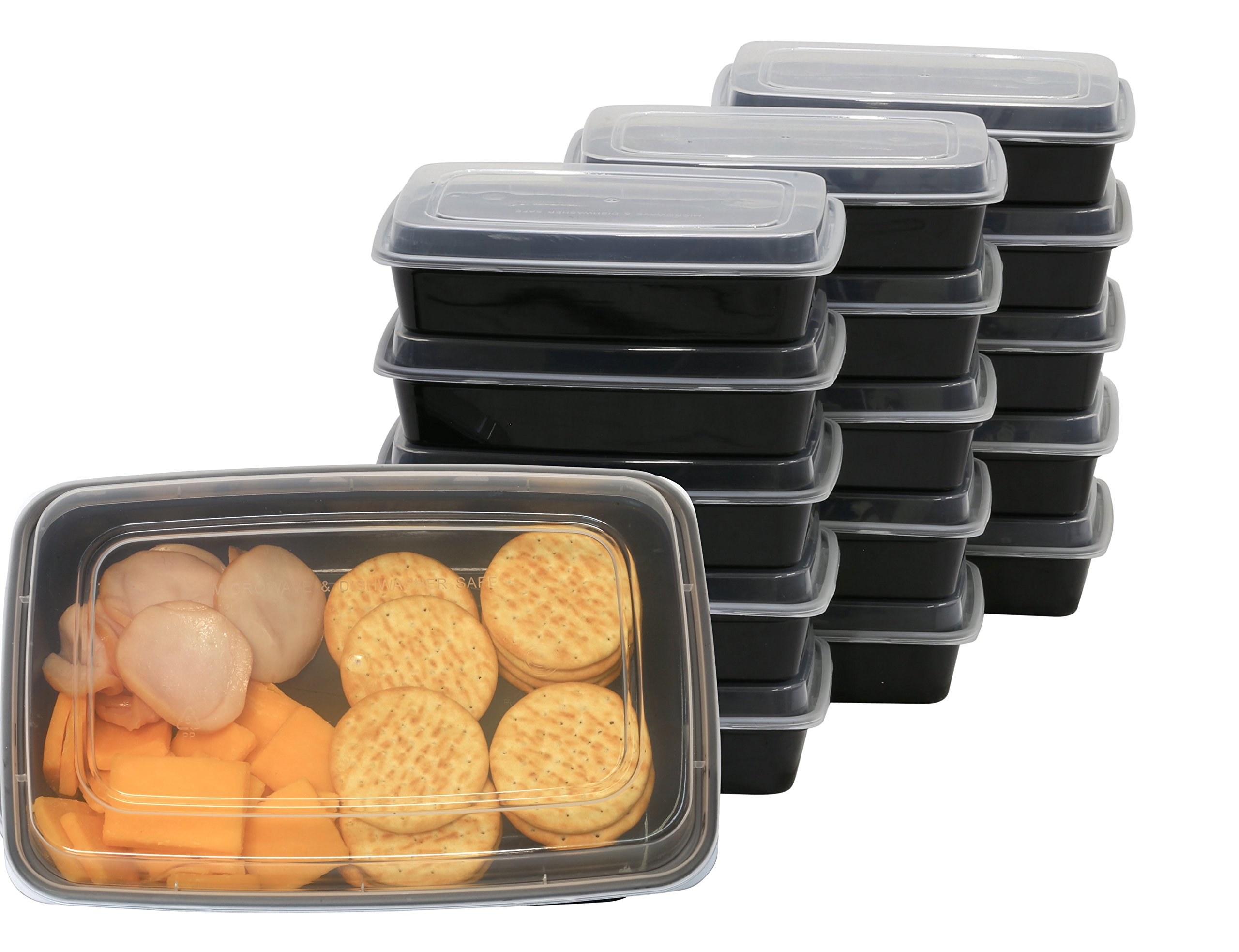 16-Pack SimpleHouseware 1-Compartment BPA-Free Food Storage Containers - 28oz Meal Prep Boxes for Lunch, Leftovers & Kitchen Organization (Dishwasher & Freezer Safe)