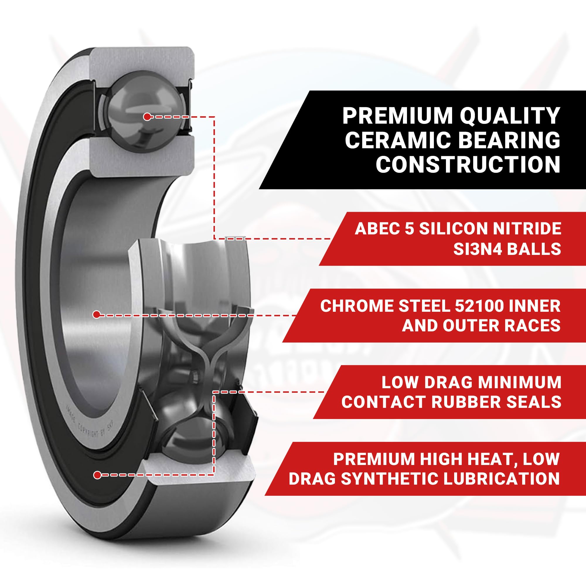 FastEddy Bearings Compatible with SSD Trail King Pro Scale Chassis - Ceramic Sealed Bearing Kit for RC Crawler & Off-Road Performance Upgrade | Perfect for Rock Crawling, Trail Riding & Competitive Racing