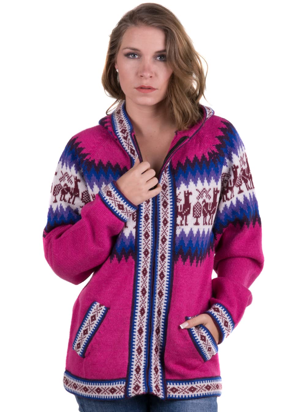Premium Alpaca Wool Cardigan for Women - Soft & Warm Gamboa Sweater - Cozy Winter Pullover for Casual Outfits & Office Wear