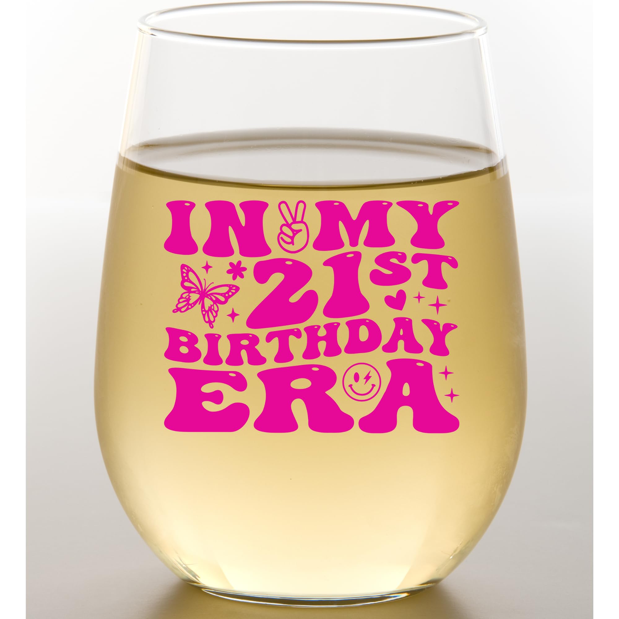 21st Birthday Wine Glass - Funny & Personalized Gift for Him, Her, Daughter, Sister, Best Friend - Perfect for 21st Birthday Party Decorations & Celebrations - Ideal for Toasting, Gifting & Memorable Moments - Clear Glass