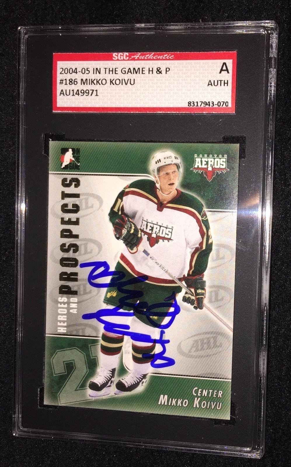 Mikko Koivu Autographed 2004/05 Heroes and Prospects Hockey Card #186 - SGC Certified Authentic Collectible - Perfect for NHL Memorabilia Collections and Hockey Fan Gifts