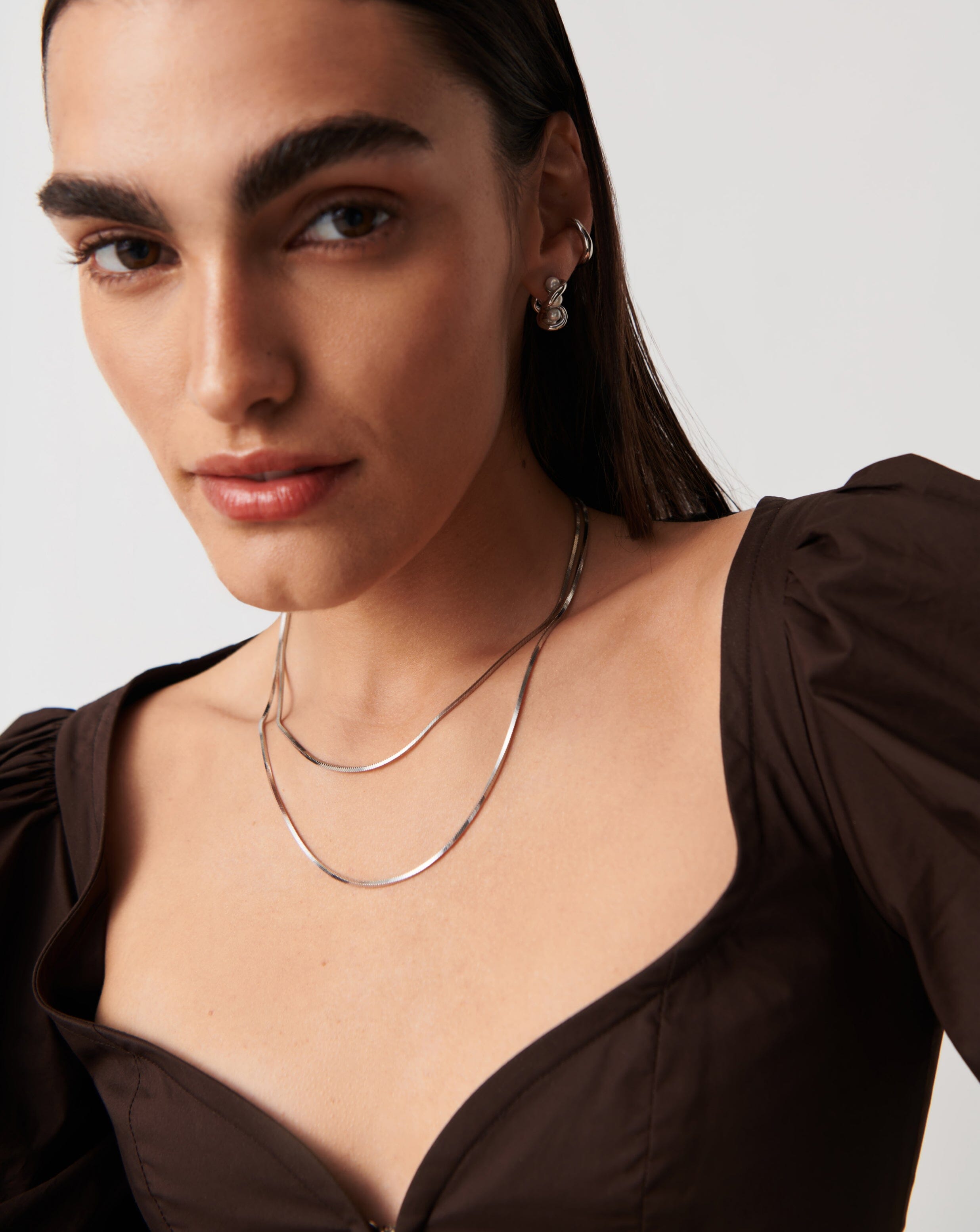 Lucy Williams Medium Square Snake Chain Necklace - Elegant Gold Plated Layering Necklace for Women, Perfect for Everyday Wear, Date Nights & Gift Giving