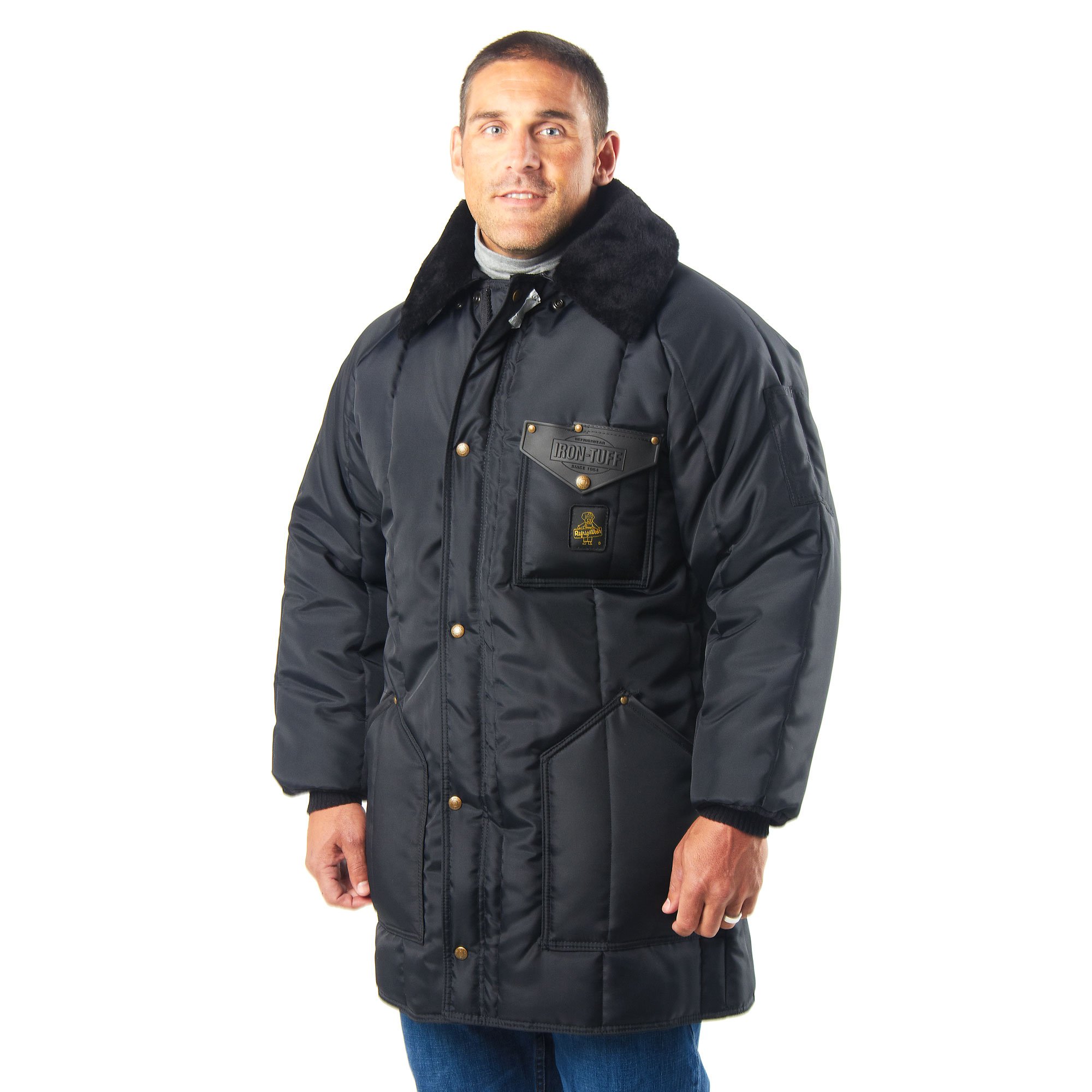 RefrigiWear Men's Waterproof Insulated Winter Coat with Soft Fleece Collar - Heavy Duty Cold Weather Jacket for Outdoor Work, Hunting & Snow Activities