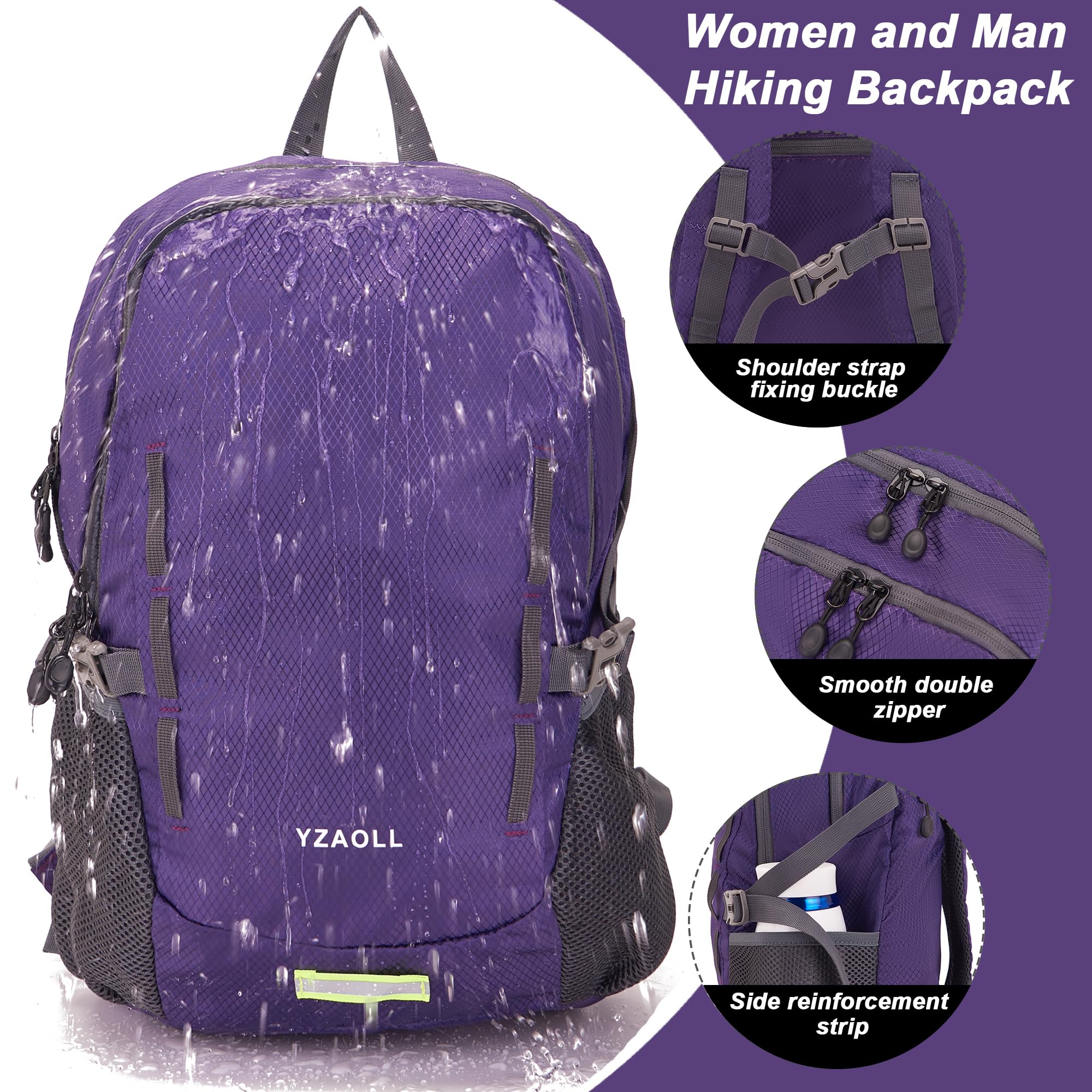 YZAOLL Ultra Lightweight Packable Backpack 20L - Foldable Water Resistant Daypack for Travel, Hiking & Outdoor Activities | Compact Backpack for Women & Men | Perfect for Commuting, Camping & Daily Use