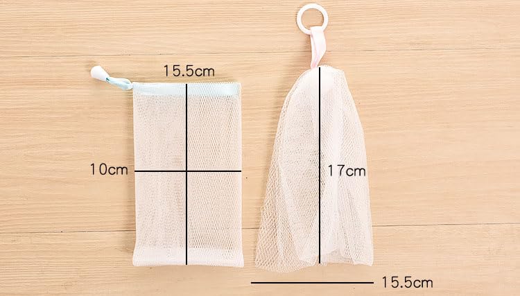 3 Pack Bubble Net Mesh Bags - Drawstring Nylon Wash Bags for Bathing, Face Cleansing & Travel Toiletries | Gentle Exfoliation & Makeup Removal Accessories