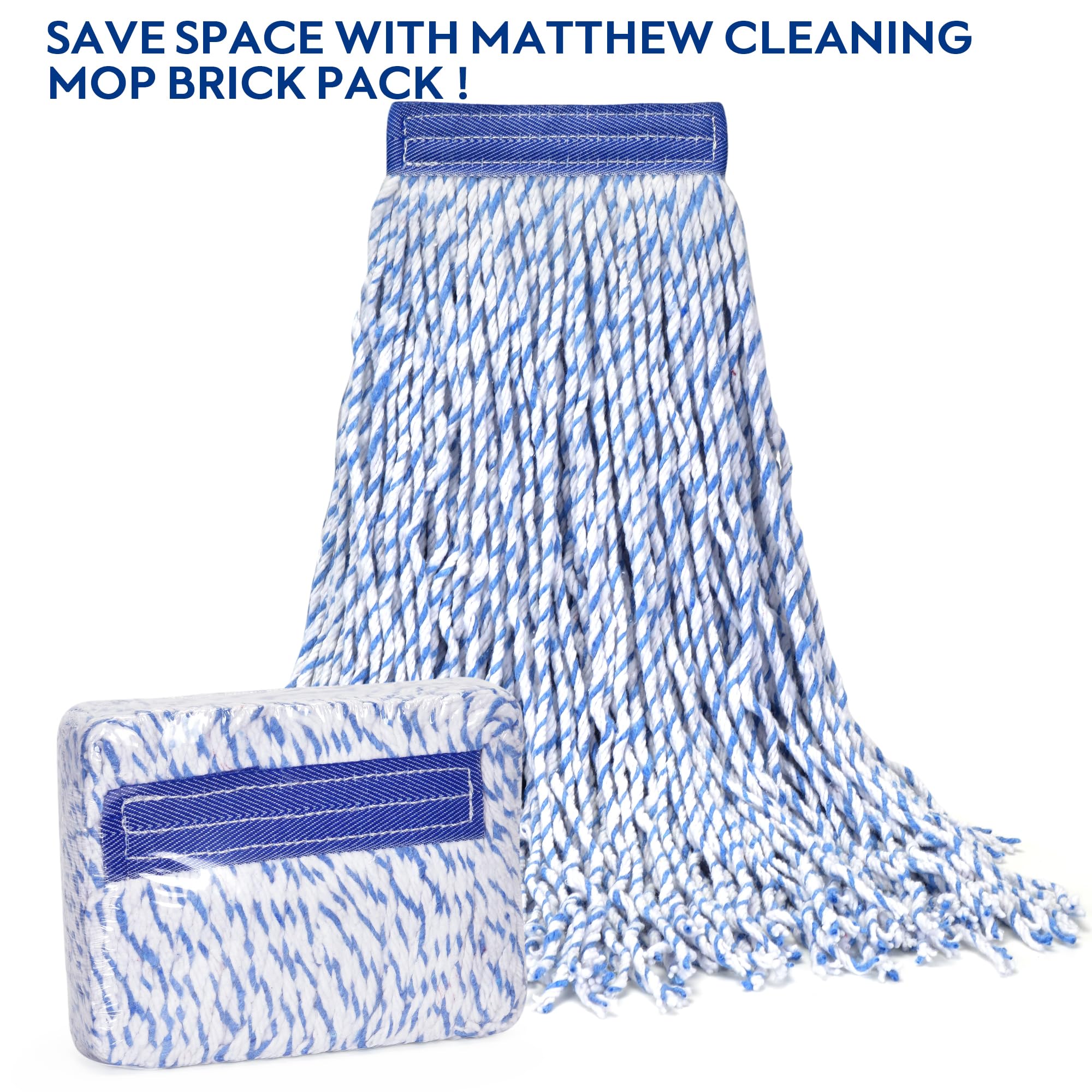 Heavy Duty Cotton Wet Mop Head - 24 Pack for Indoor & Outdoor Cleaning