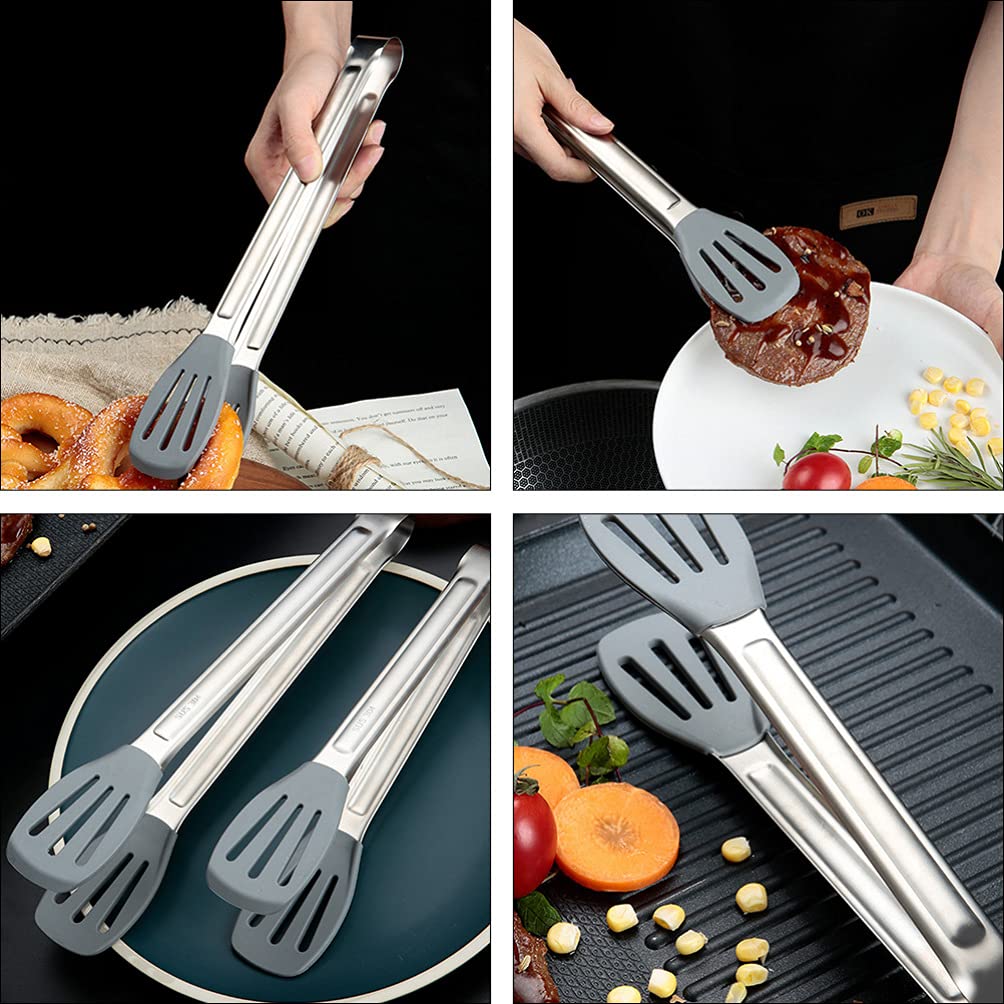 1pc Heat Resistant Food Tongs - Stainless Steel Kitchen Tongs for Cooking, Grilling, Serving Steak, Salad & BBQ - Perfect Kitchen Tool for Restaurants & Home Use