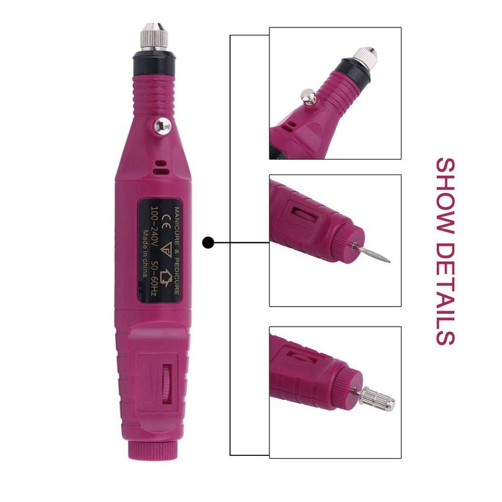 20000RPM Electric Nail Drill Machine Kit - Professional Variable Speed Manicure Pedicure Tool with Rotary Carver & Deep Drill Bits for Salon & Home Nail Art | Perfect for Acrylic, Gel, Dip Powder & Natural Nails