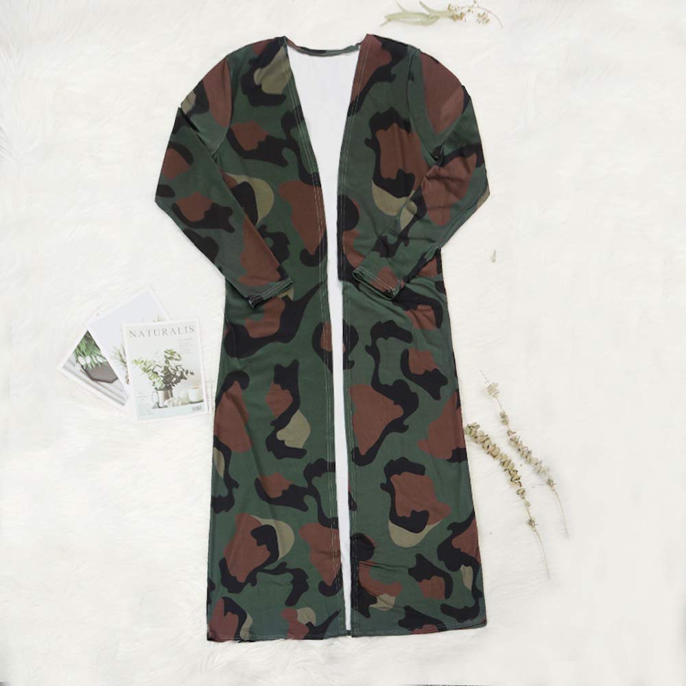 Women's Printed Long Cardigan 2-Piece Outfit Set with Long Sleeve Coat & Trousers | Stylish Fall/Winter Fashion for Work, Date Night & Casual Wear