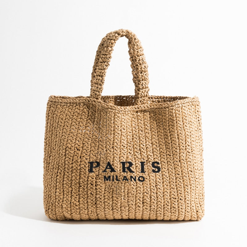 Stylish Women's Striped Straw Handbags - Trendy Summer Beach Tote for Vacation, Shopping & Outdoor Activities
